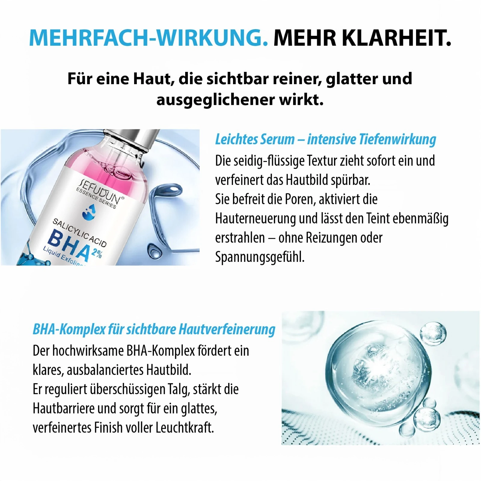 Gesichtspeeling mit Salicylsäure BHA 2% Liquid Exfoliant Peeling 