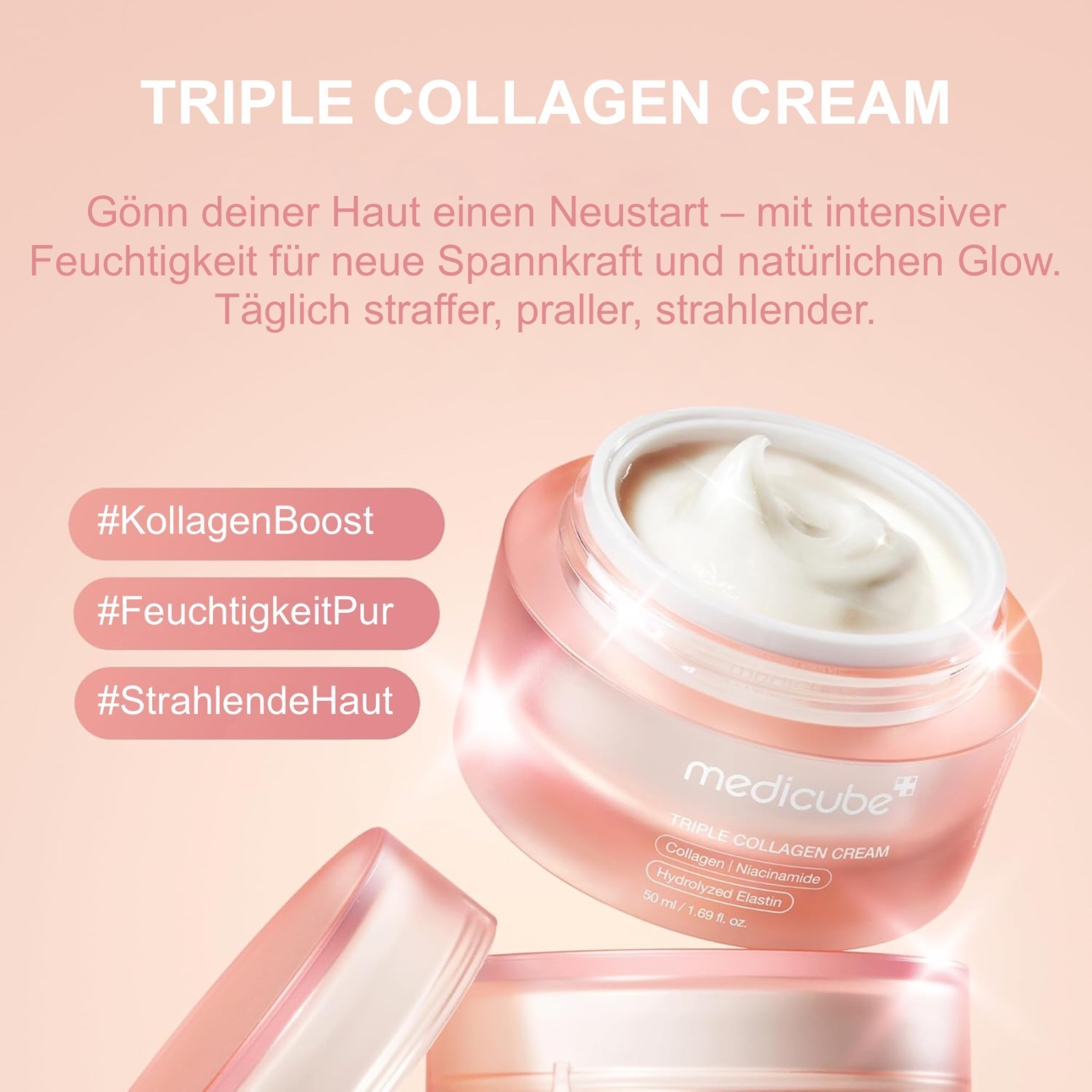 Medicube Triple Collagen Cream Anti Falten Gesichtscreme Feuchtigkeitscreme 50ml