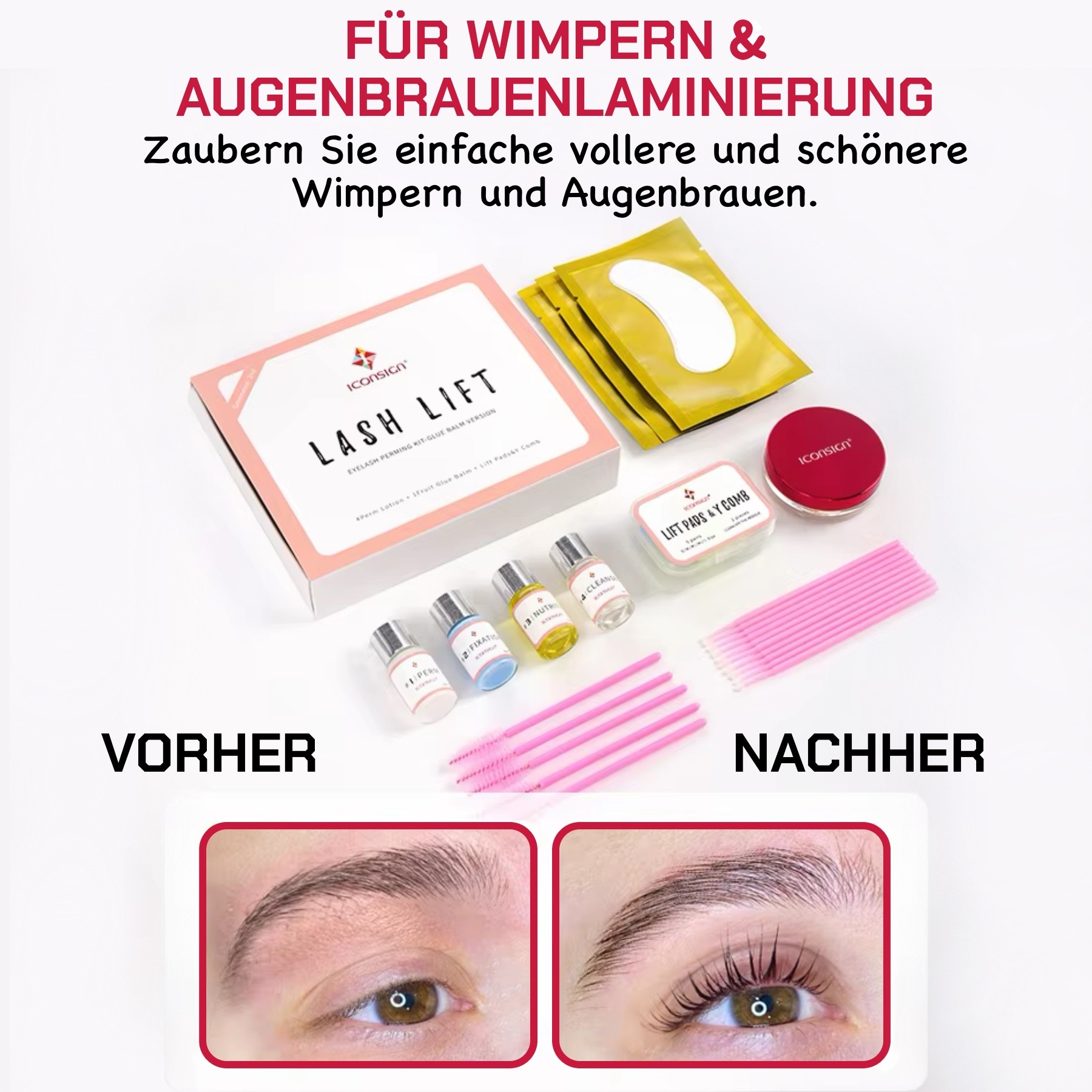 Wimpernlifting Set der 2 Generation mit Cream Kleber