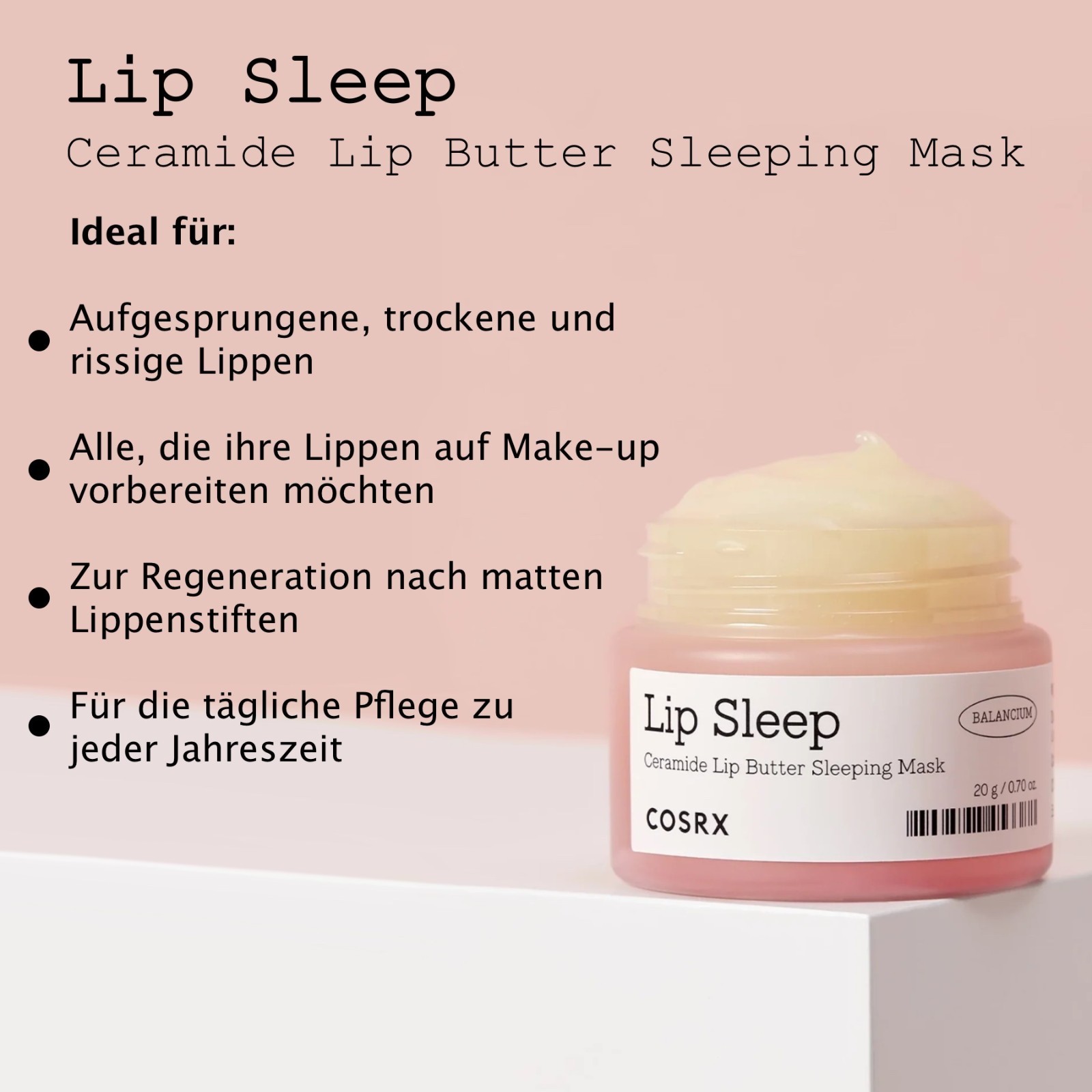 Lippenbalsam Lippenmaske Lippenpflege COSRX Lip Sleep Ceramide Buter Sleeping