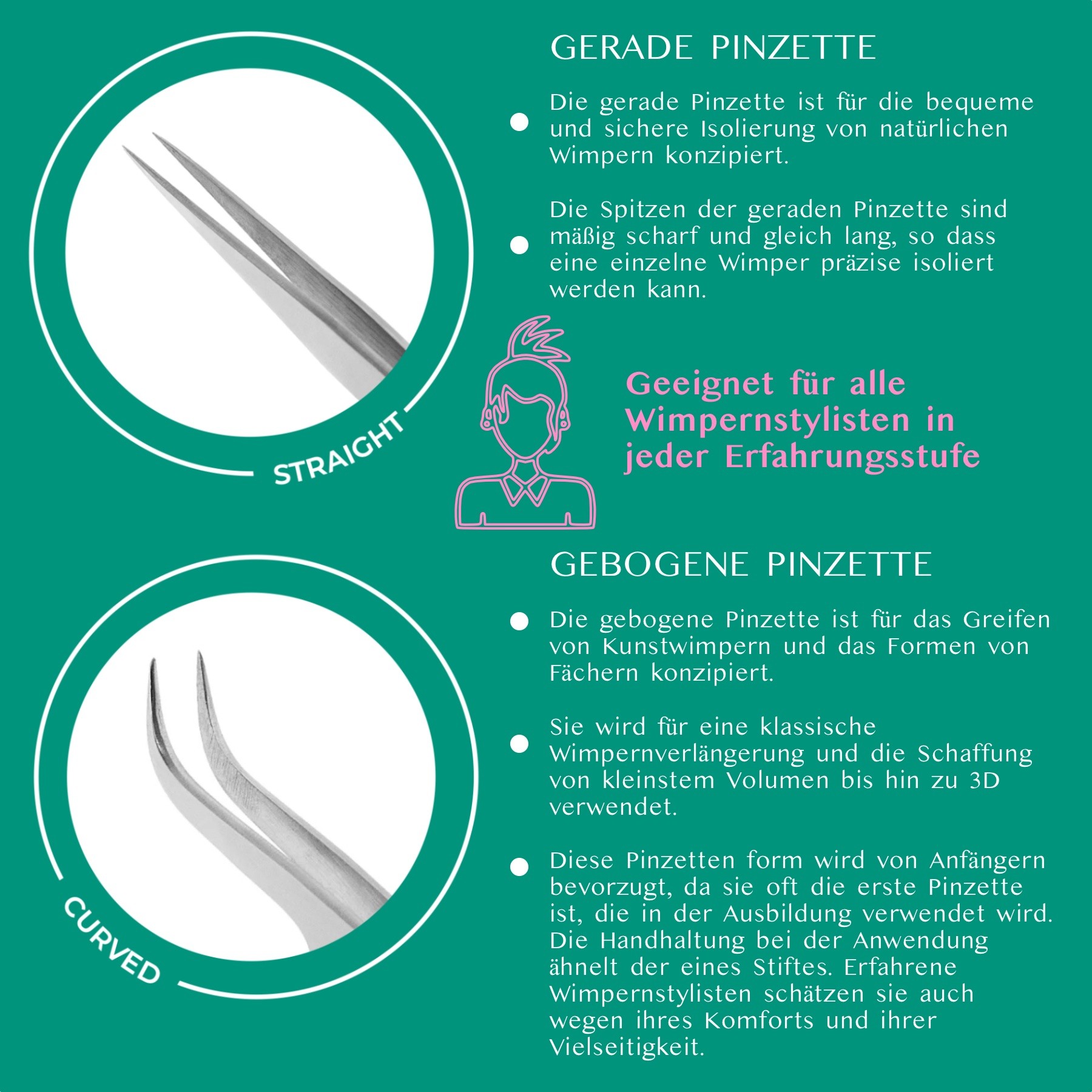 Wimpernverlängerung Pinzetten Diamond 