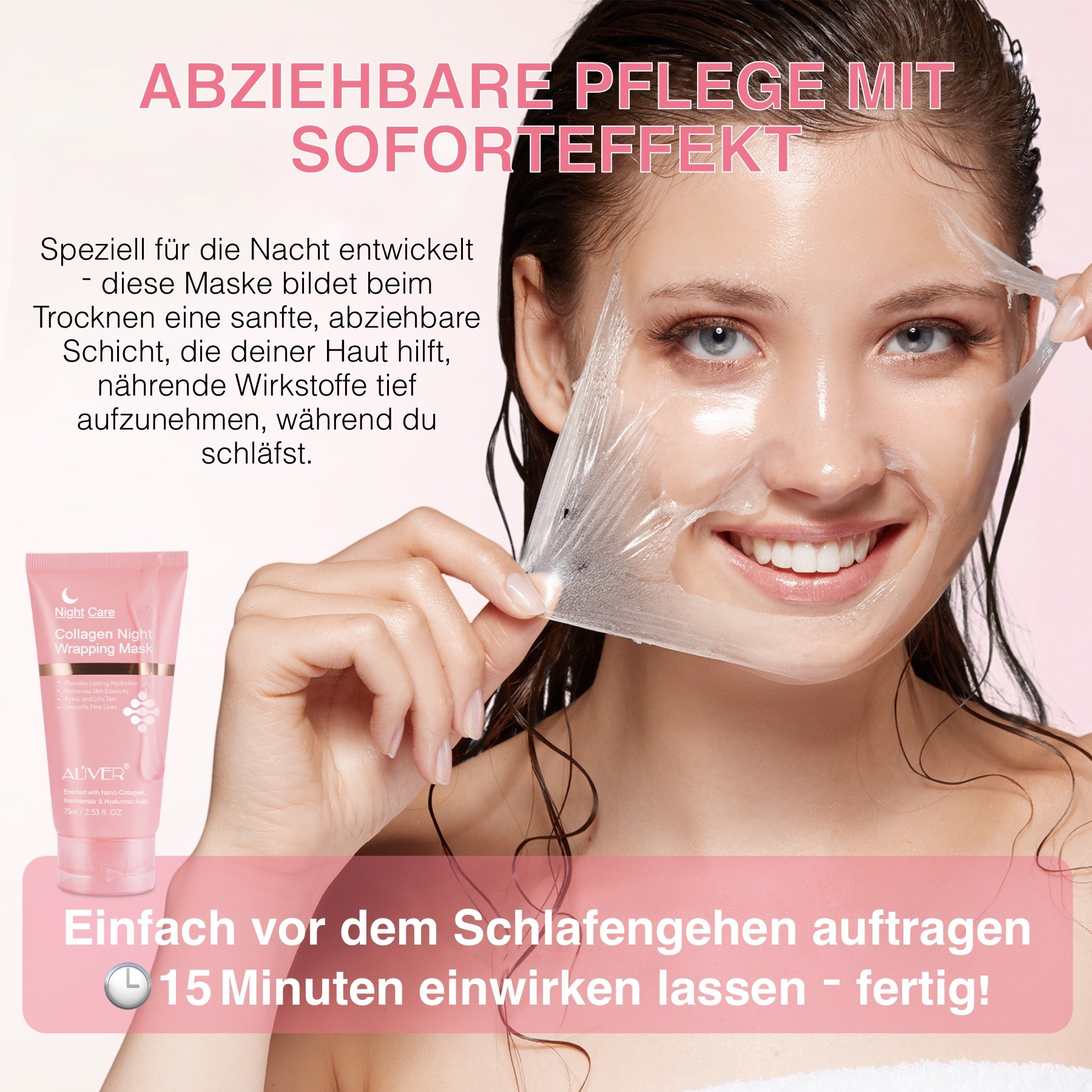 Collagen Nachtmaske Night Wrapping Mask mit Pinsel