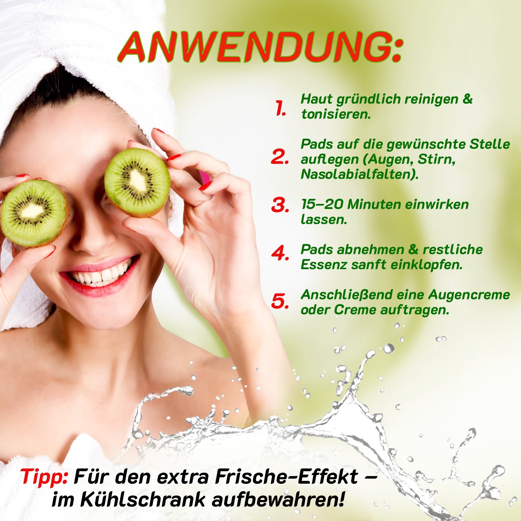  Anti-Aging Kollagen Kiwi Augenpads gegen Augenringe 
