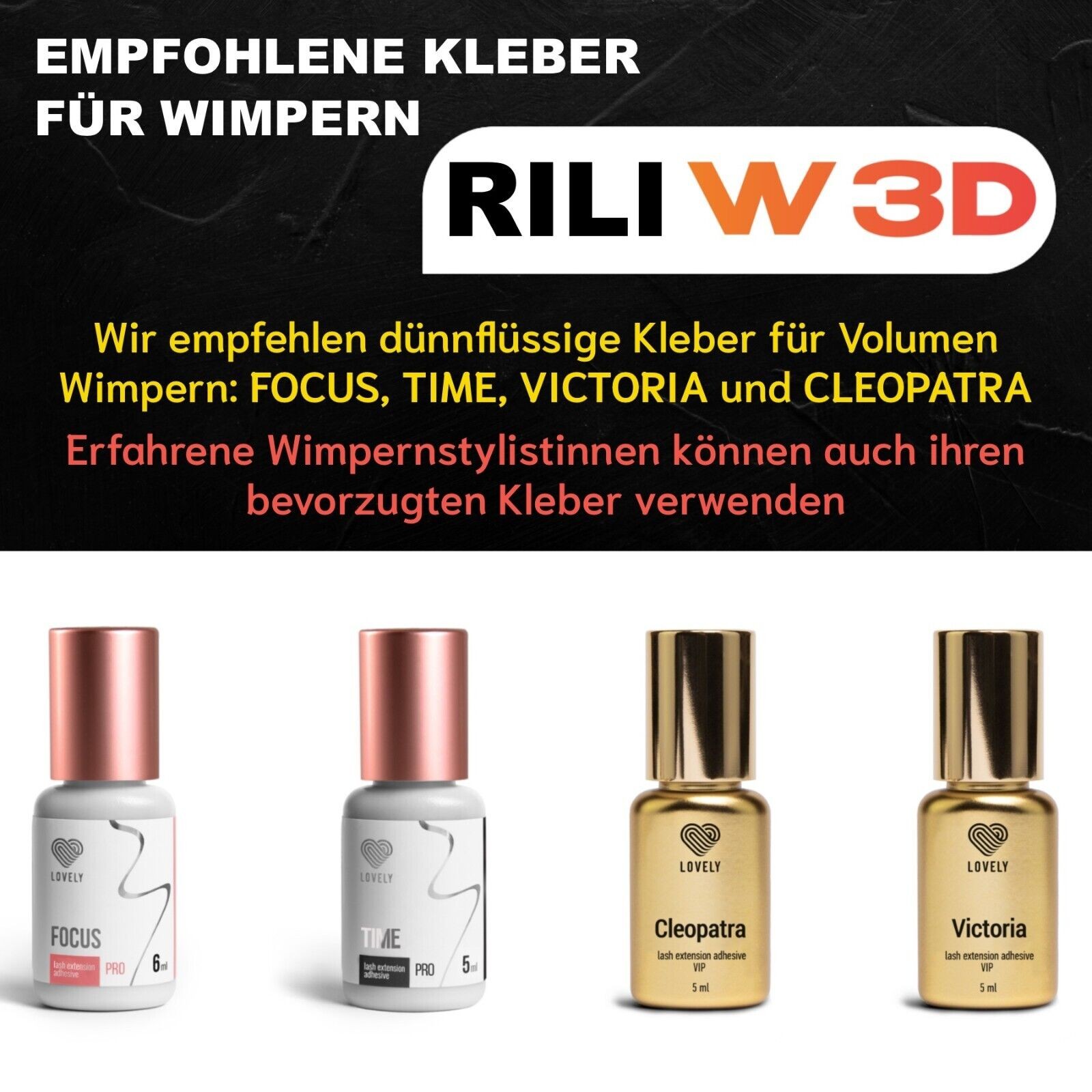 W 3D Volumen Wimpern Wimpernfächer Rili für Wimpernverlängerung von Lovely