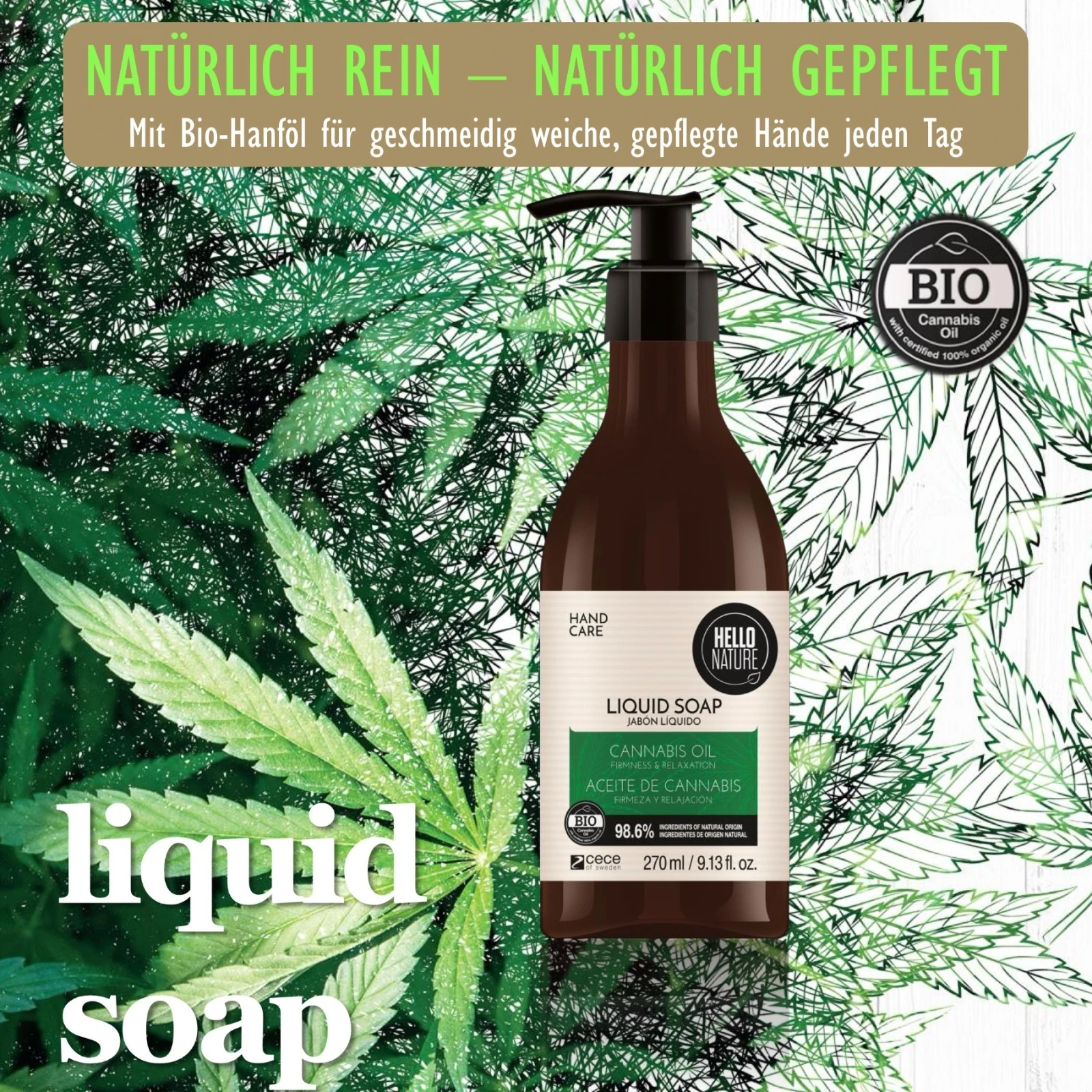 BIO Flüssigseife mit Hanföl