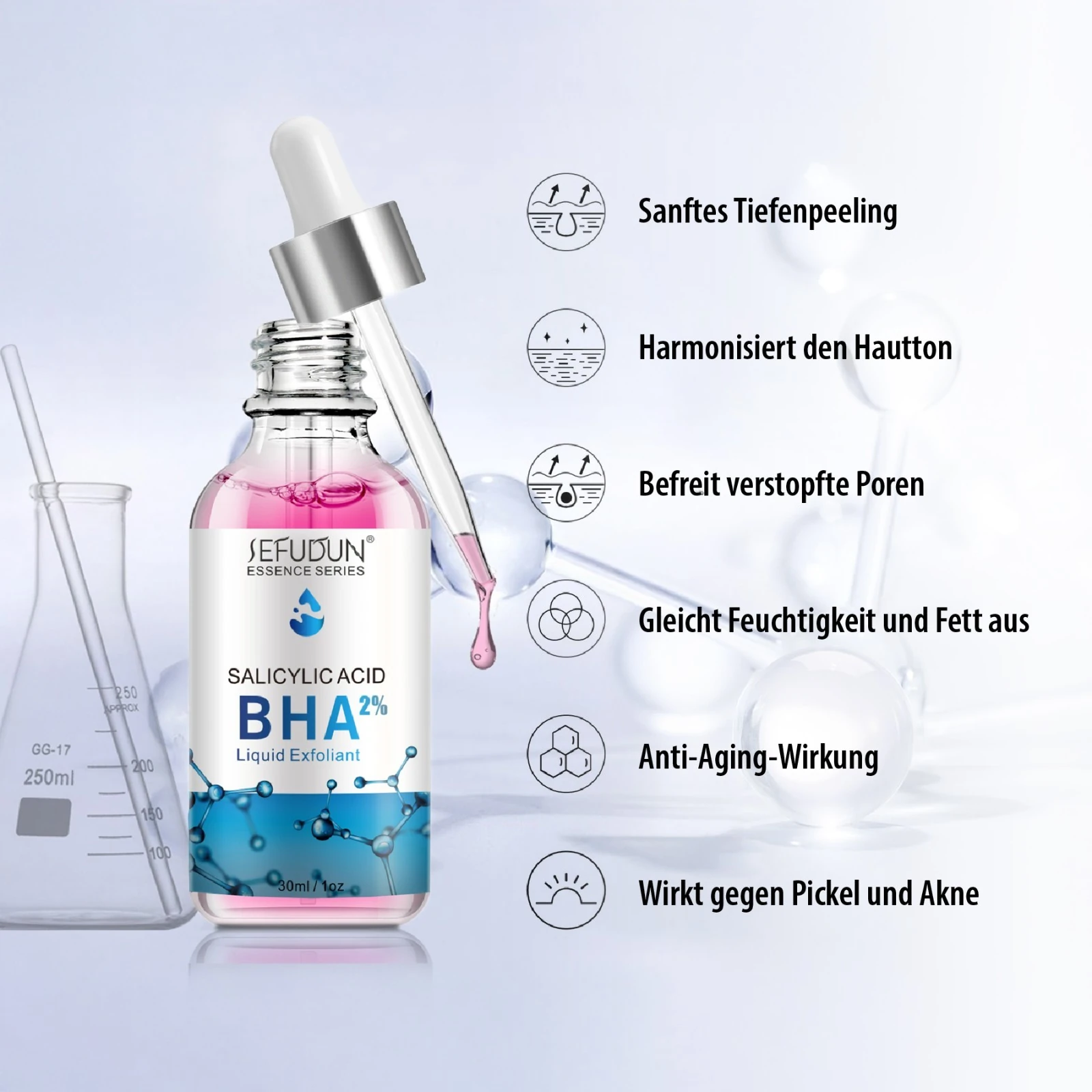 Gesichtspeeling mit Salicylsäure BHA 2% Liquid Exfoliant Peeling 