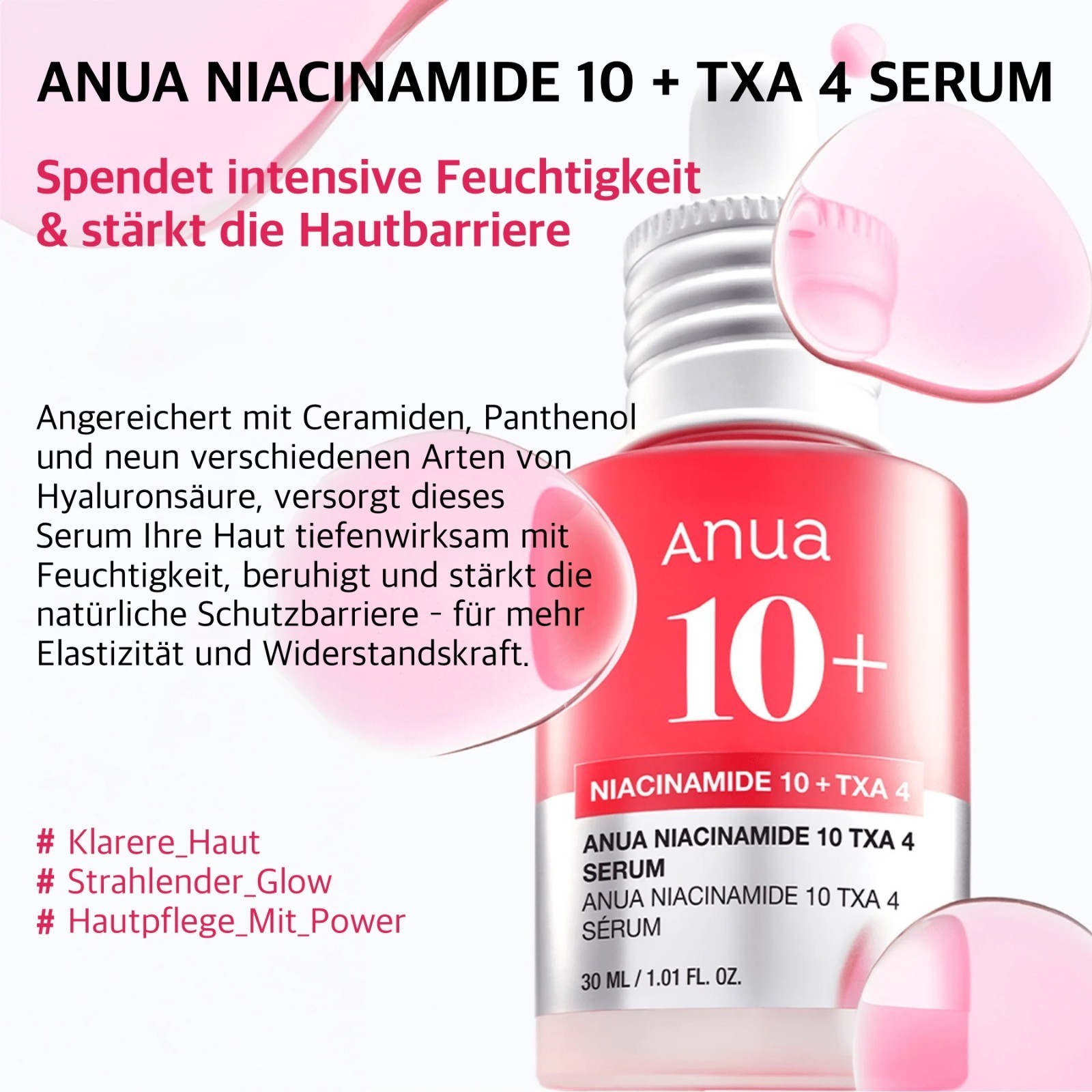 Gesichtsserum Serum für Gesicht Anua 10% Niacinamide TXA Hyaluronsäure Ceramide
