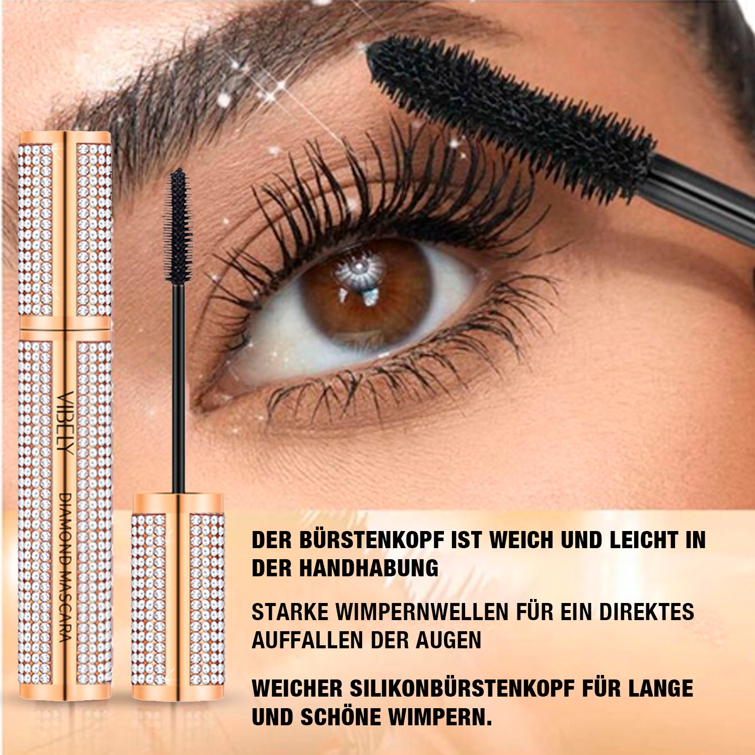 4D Volumen Lash Mascara WASSERFEST Diamond Wimperntusche für längere & voluminösere Wimpern