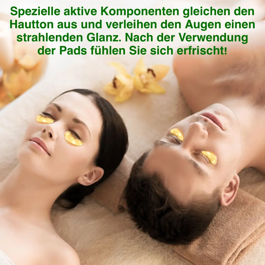 Kristall 24K Gold Augenmasken, 25 Paare – Mit Kollagen & Hyaluronsäure Gegen Falten & Augenringe