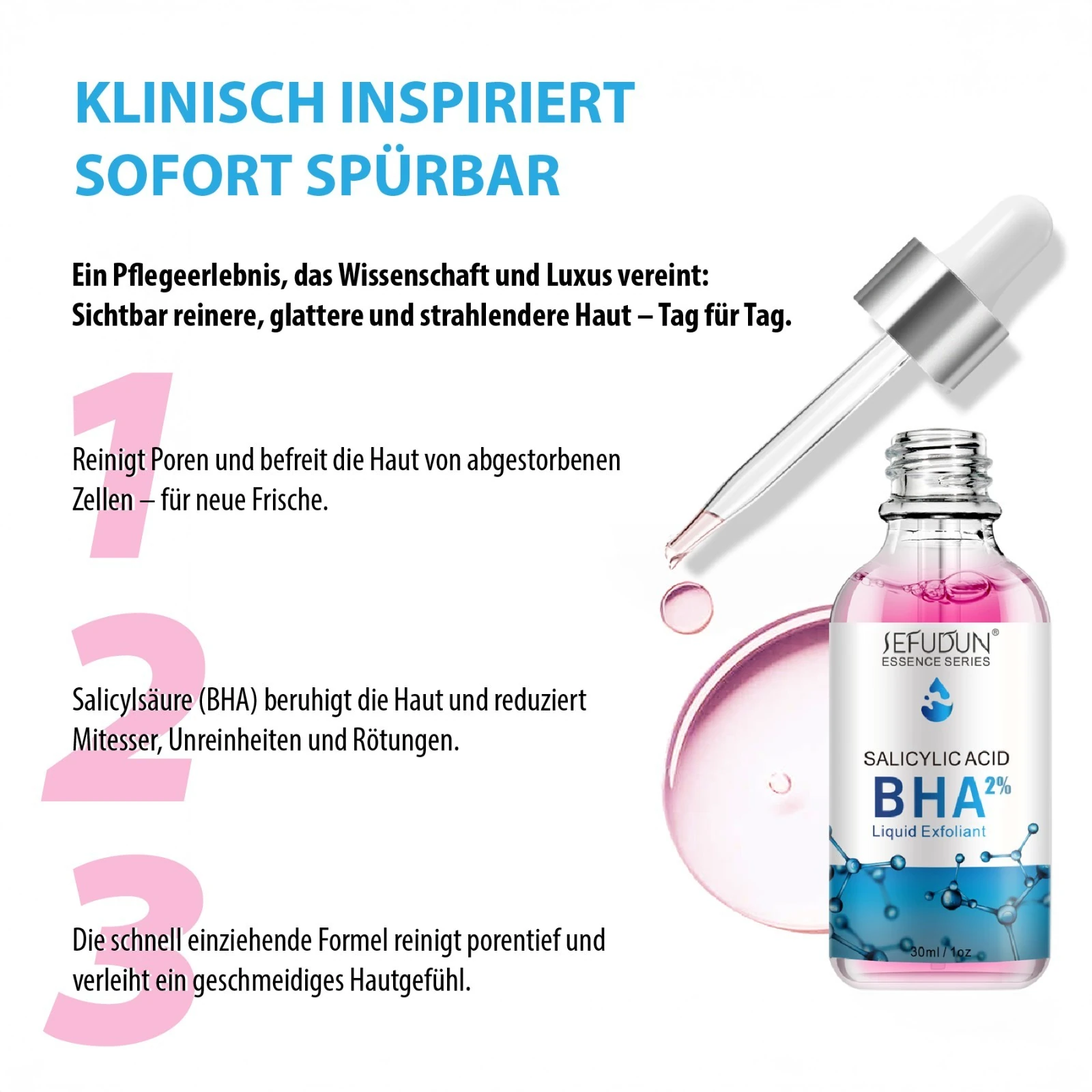 Gesichtspeeling mit Salicylsäure BHA 2% Liquid Exfoliant Peeling 