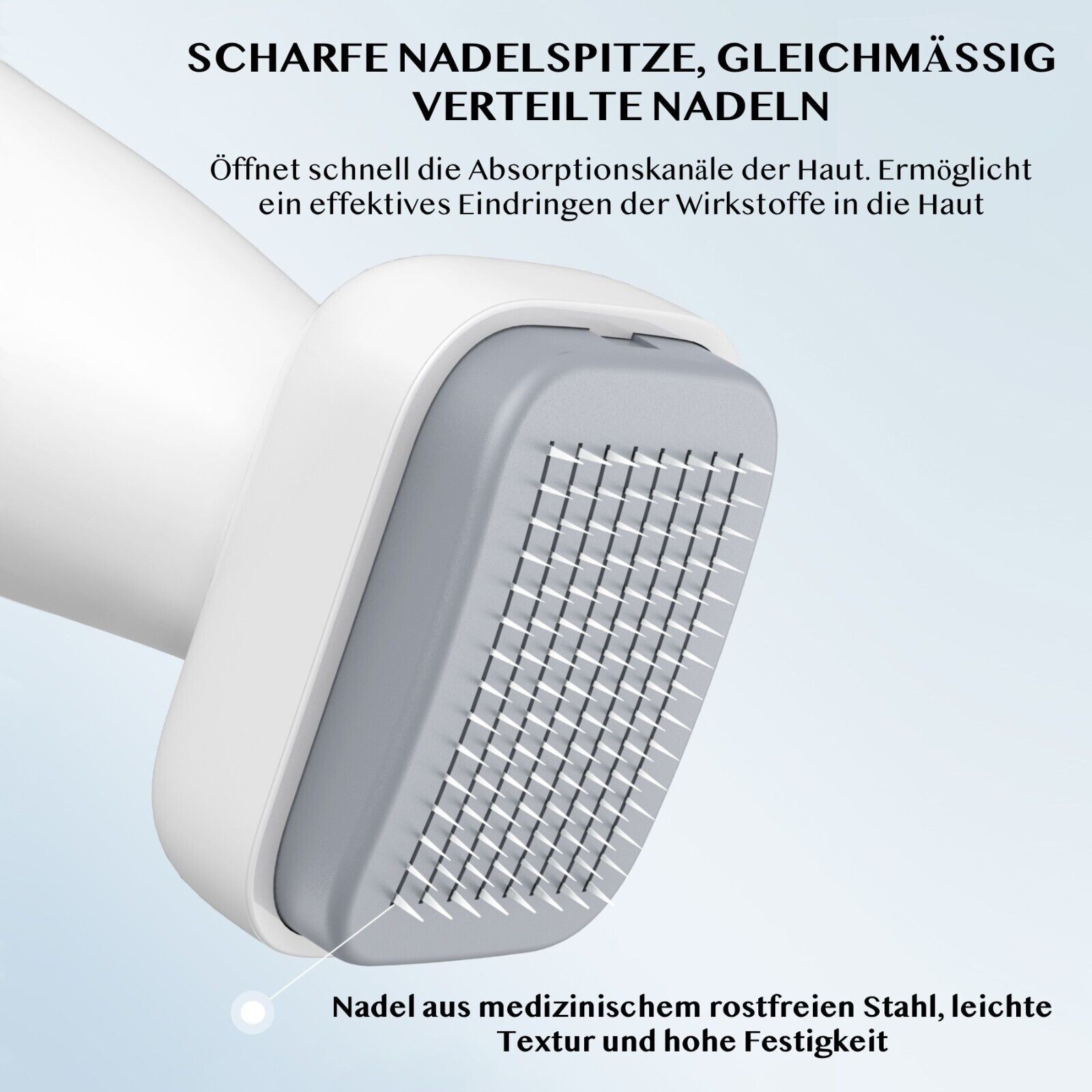 Dermapen Microneedling Mesoroller 120 Edelstall Nadeln Länge 0-2mm