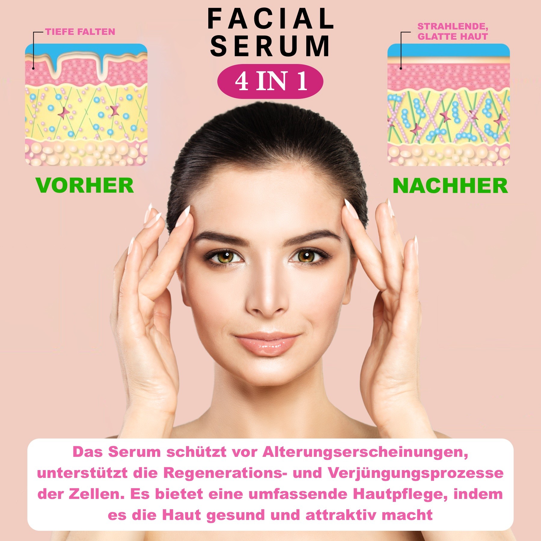 Gesichtsserum  Hyaluronsäure  Konzentrat mit Vitamin C, E 