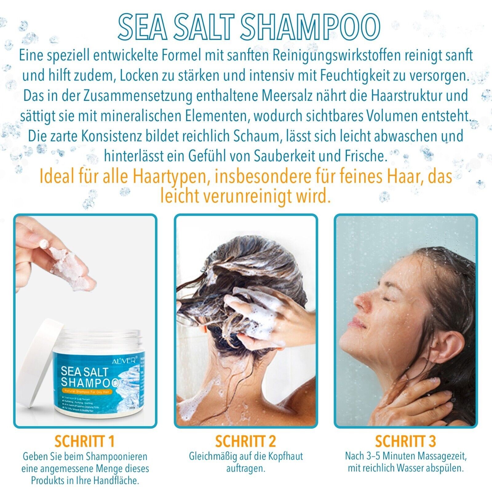 Shampoo Totes Meer Salz Haarpflege für Haarwachstum 