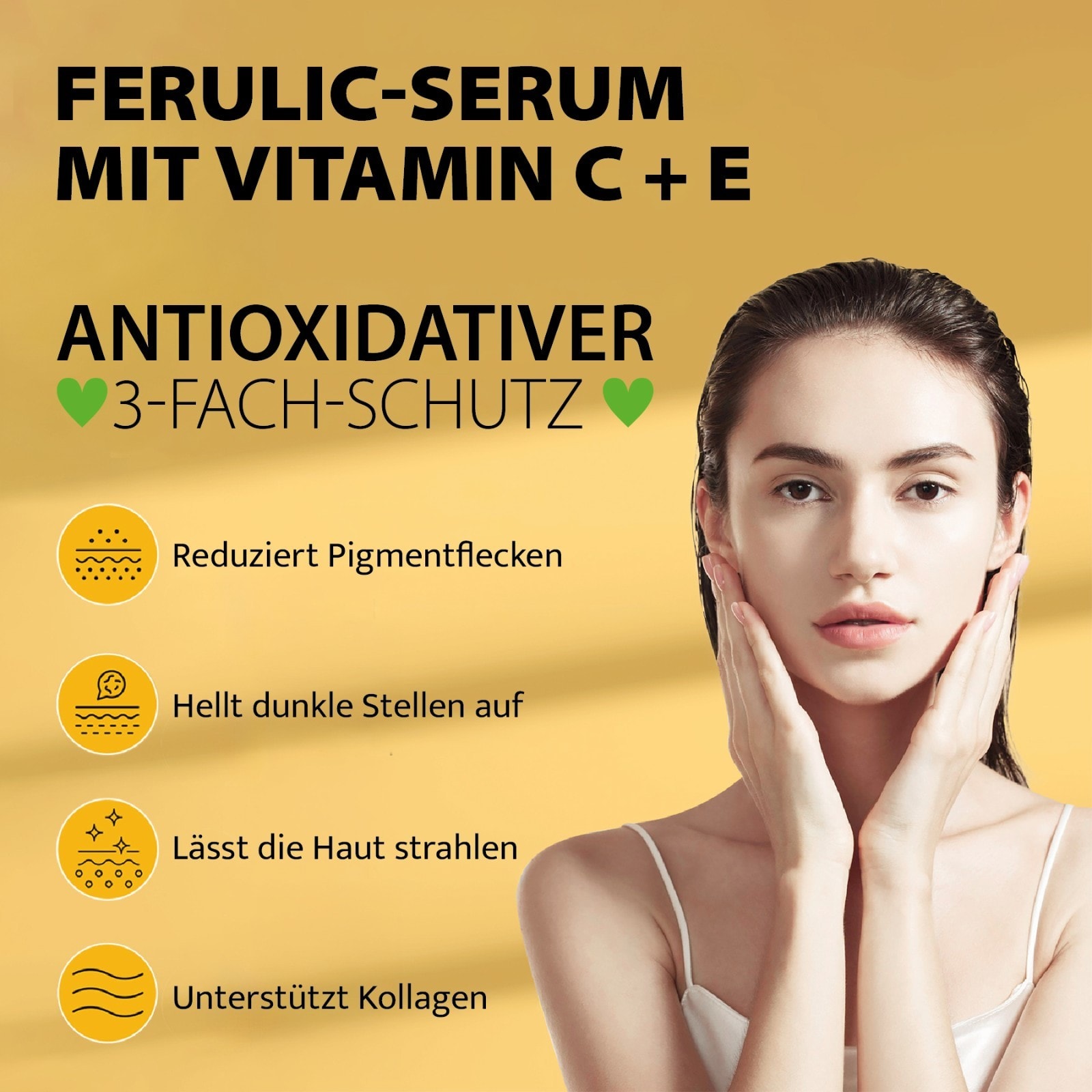 Anti-Aging Gesichtsserum Ferulic Acid mit Vitamin C + E 
