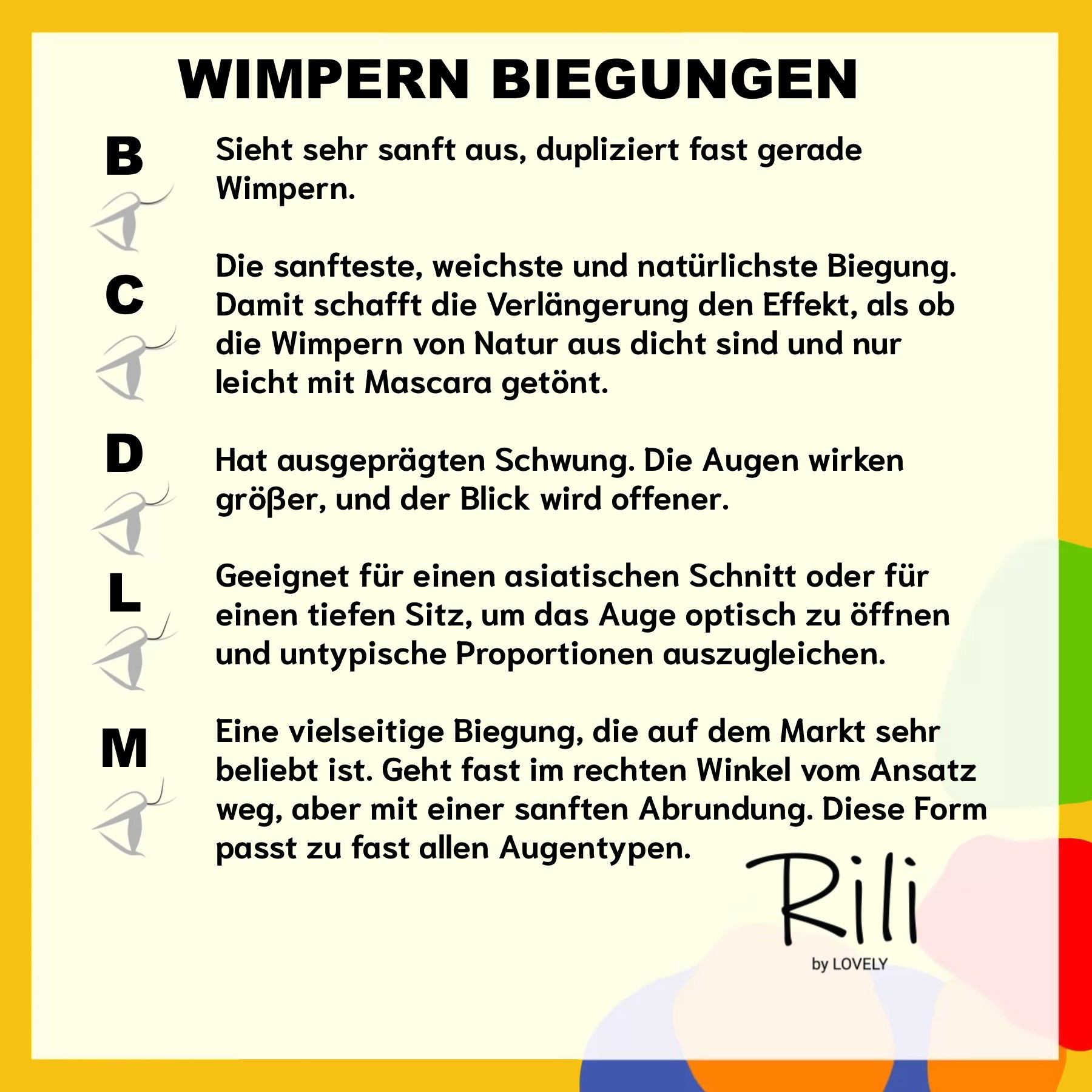 Wimpernverlängerung schwarze Einzelwimpern Rili 