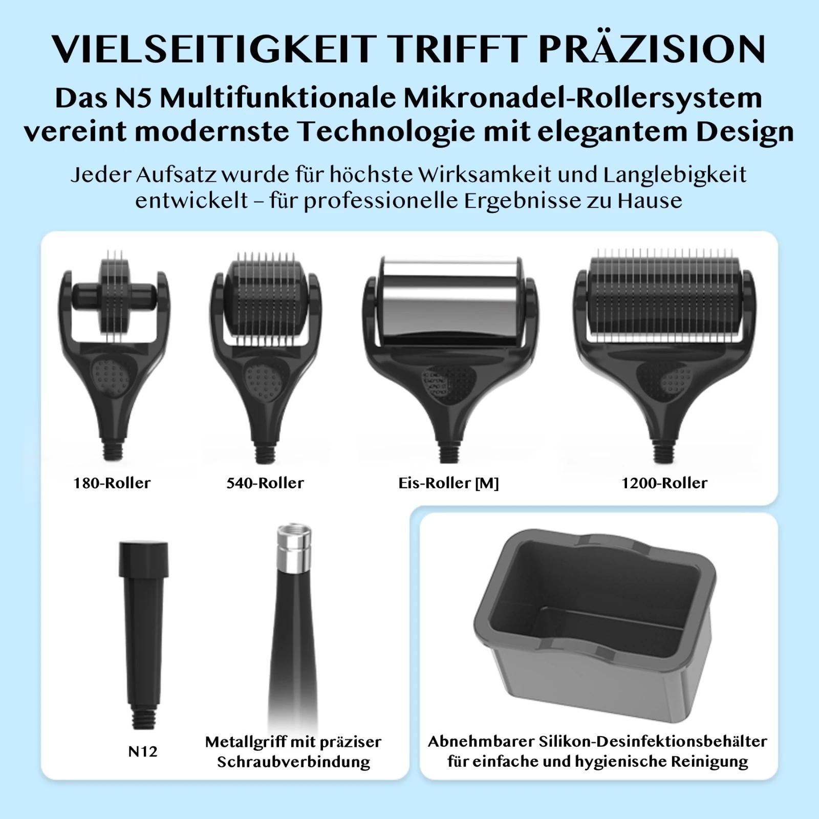 Dermaroller  Microneedling Gesichtspflege 5 in 1 Set
