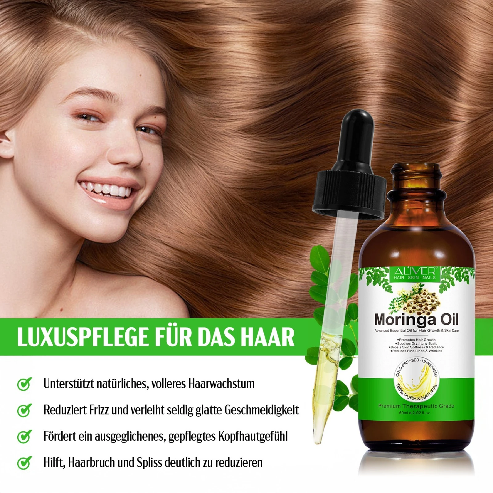 Moringa Öl für Haare und Haut 