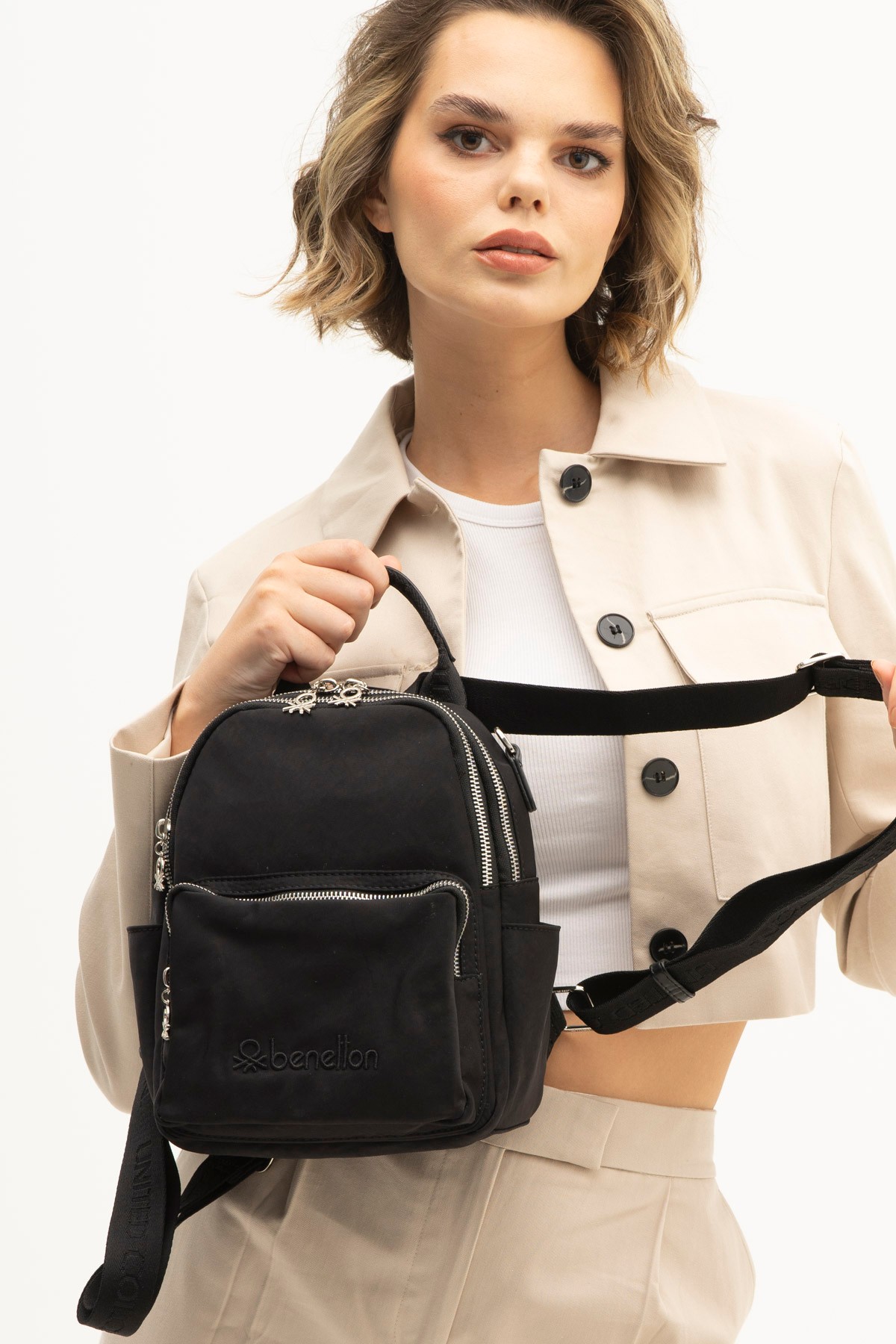 United Colors of Benetton Woman Backpack Bag Satin BNT_1186