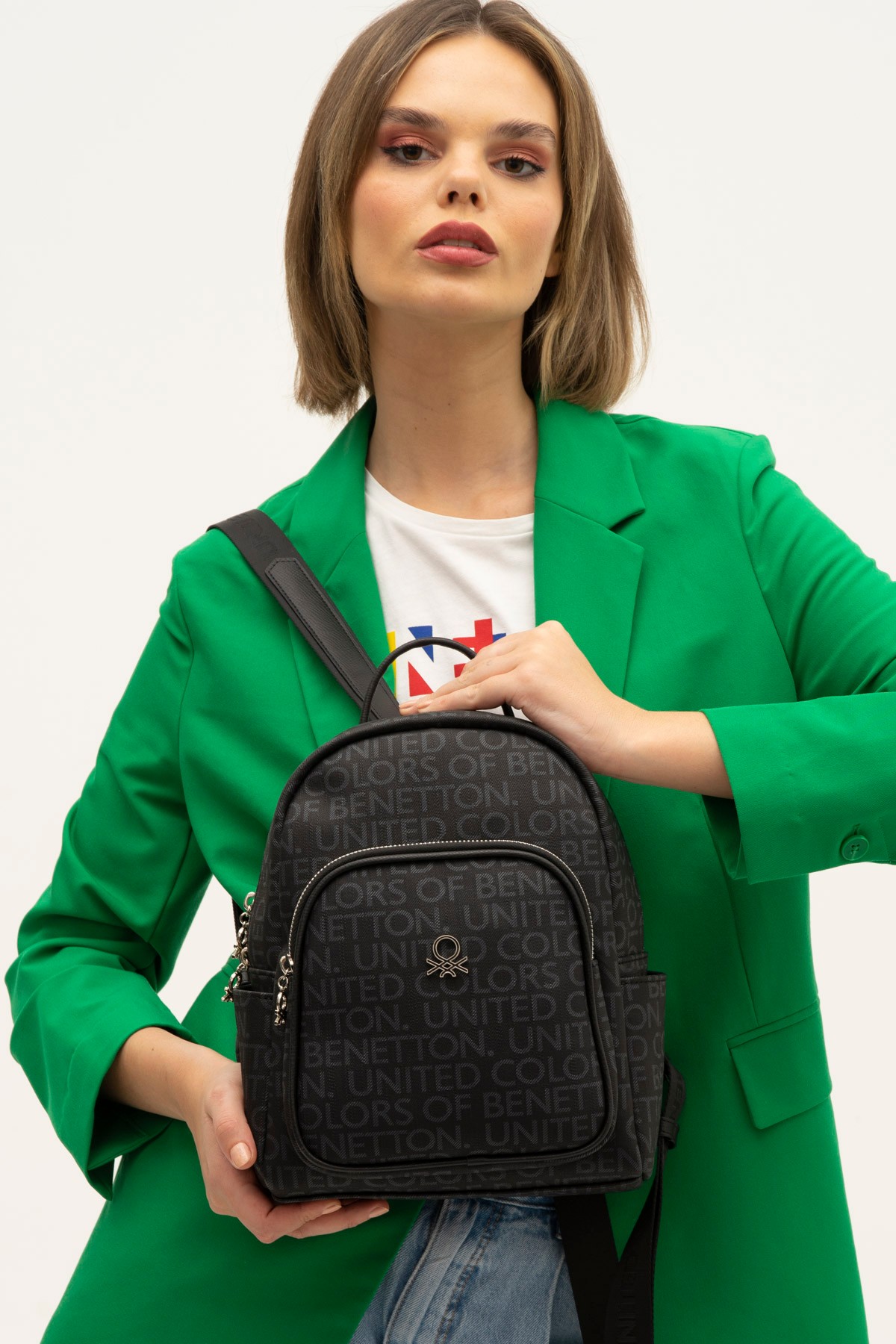 United Colors of Benetton Woman Backpack Bag Monogram Obedness BNT_1280