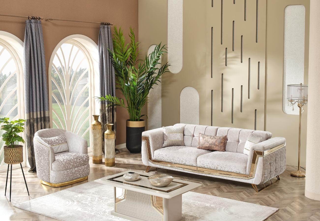 Milano Sofa Set – Gold