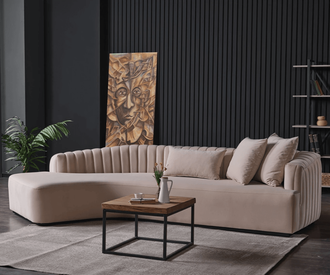 Amra Yarmalı Ecksofa – Sanfte Linien, moderner Luxus