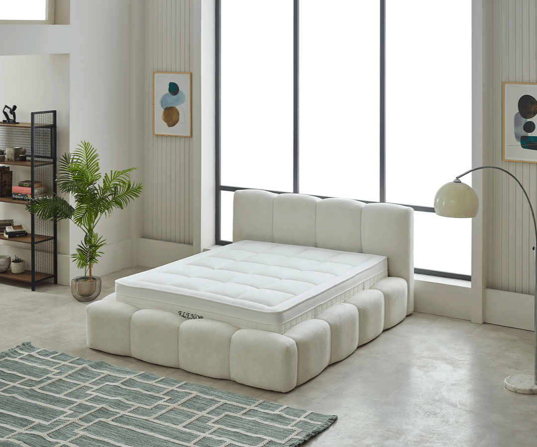 Elanor Boxspringbett Set inkl. Matratze – Weiß