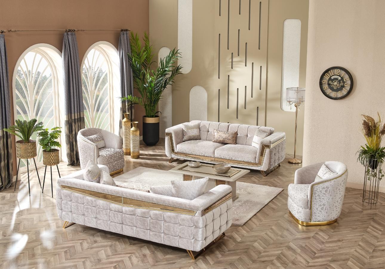 Milano Sofa Set – Gold