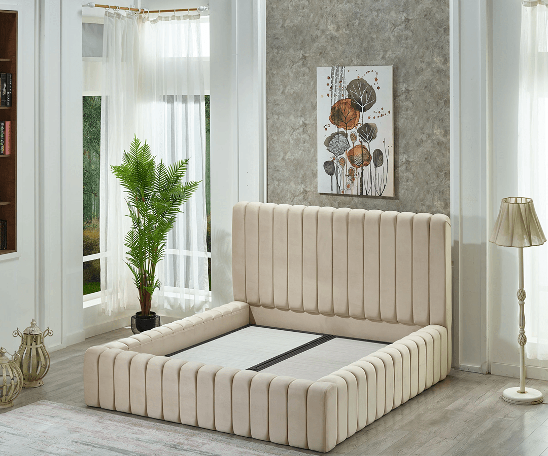 Berlin Boxspringbett Set inkl. Matratze – Creme