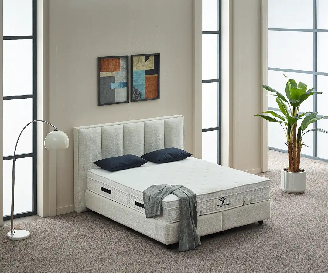 NTC Bedding Boxspringbett Set inkl. Matratze – Weiß