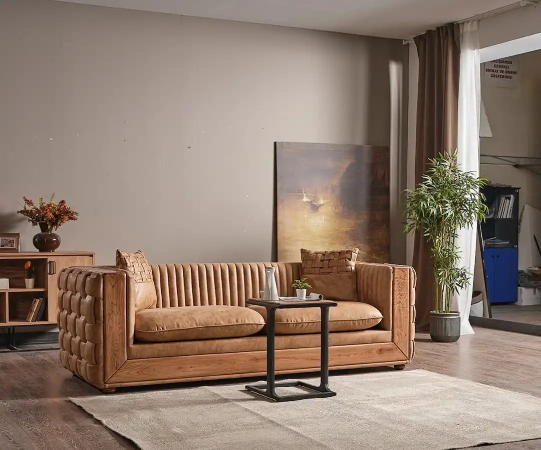  Basil 3-Sitzer Sofa – Rustik Şıklık ve Maksimum Konfor