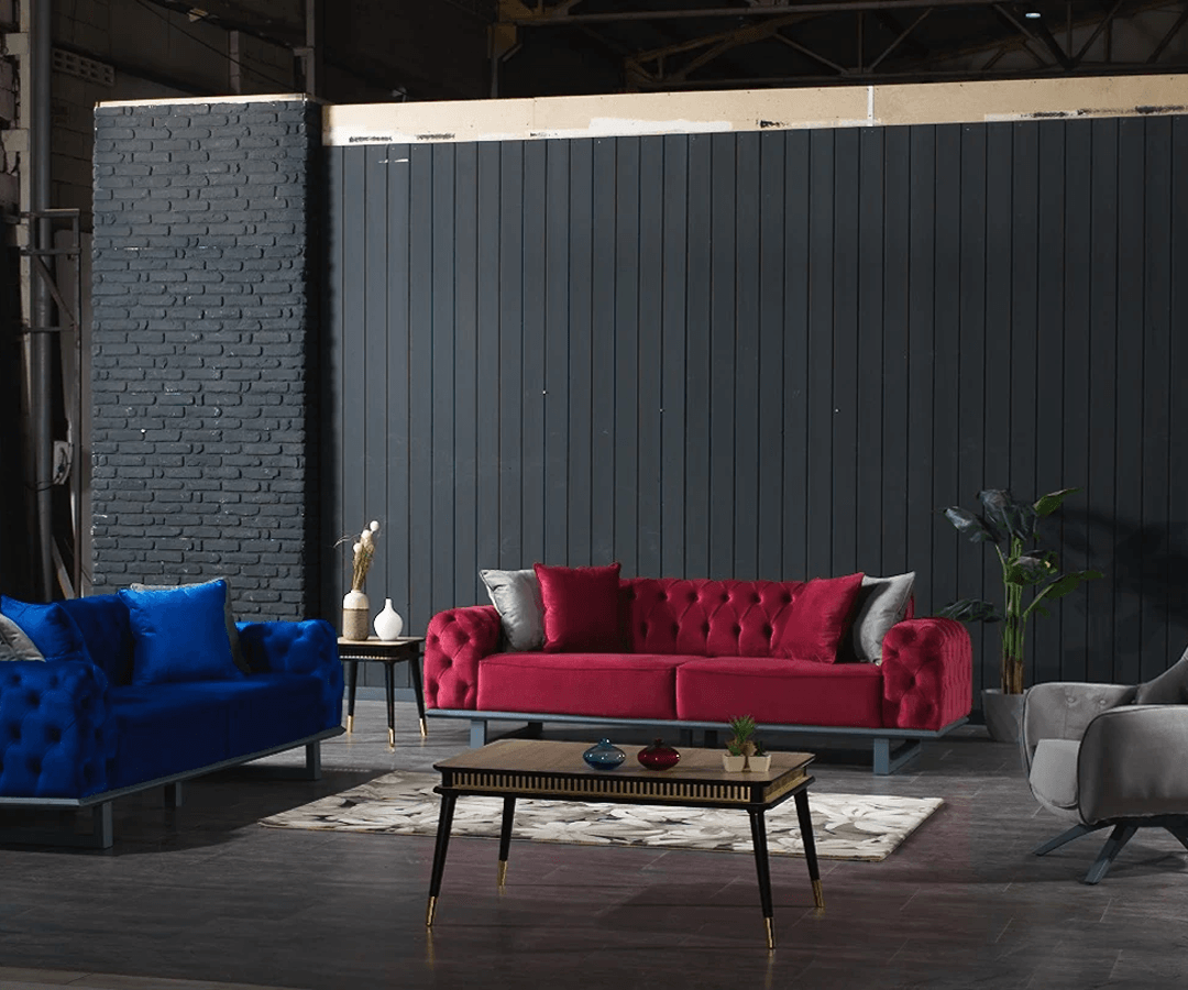 Almira Kapitoneli Sofa-Set – Eleganz in Farbe