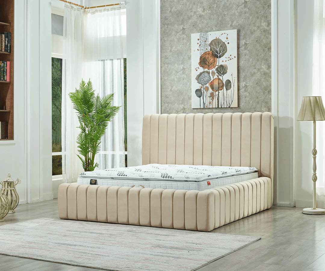 Berlin Boxspringbett Set inkl. Matratze – Creme