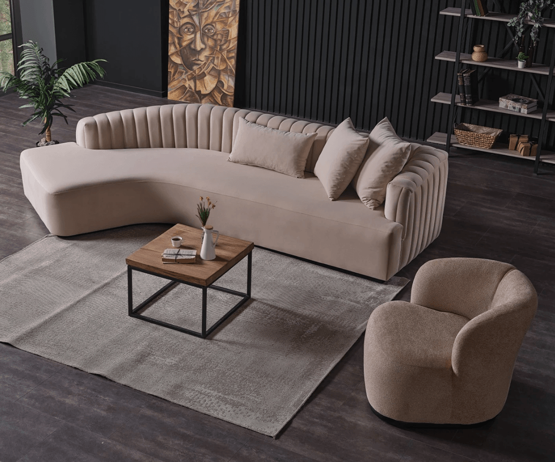 Amra Yarmalı Ecksofa – Sanfte Linien, moderner Luxus