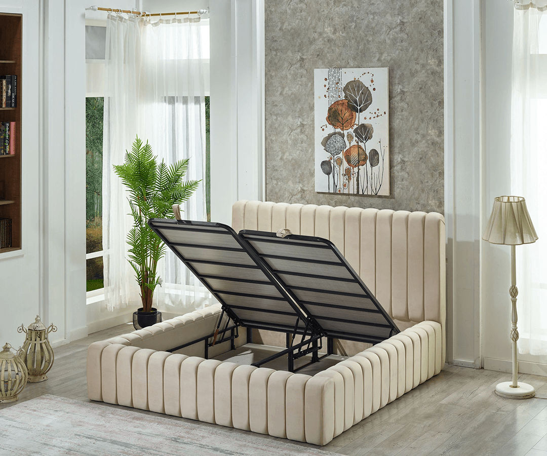 Berlin Boxspringbett Set inkl. Matratze – Creme