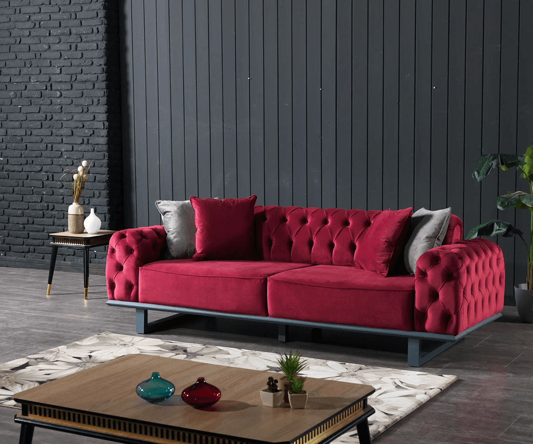 Almira Kapitoneli Sofa-Set – Eleganz in Farbe