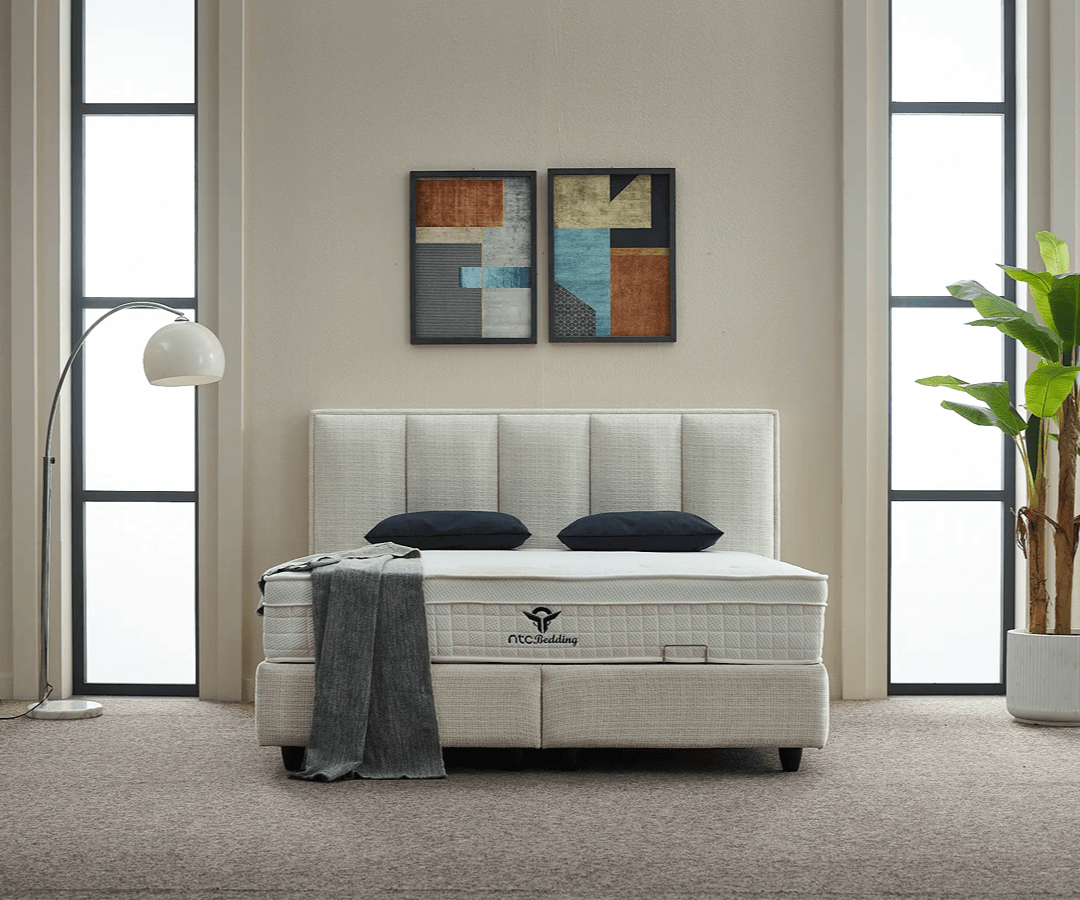 NTC Bedding Boxspringbett Set inkl. Matratze – Weiß