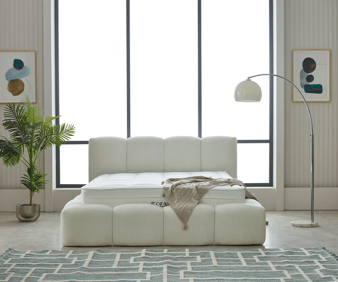 Elanor Boxspringbett Set inkl. Matratze – Weiß