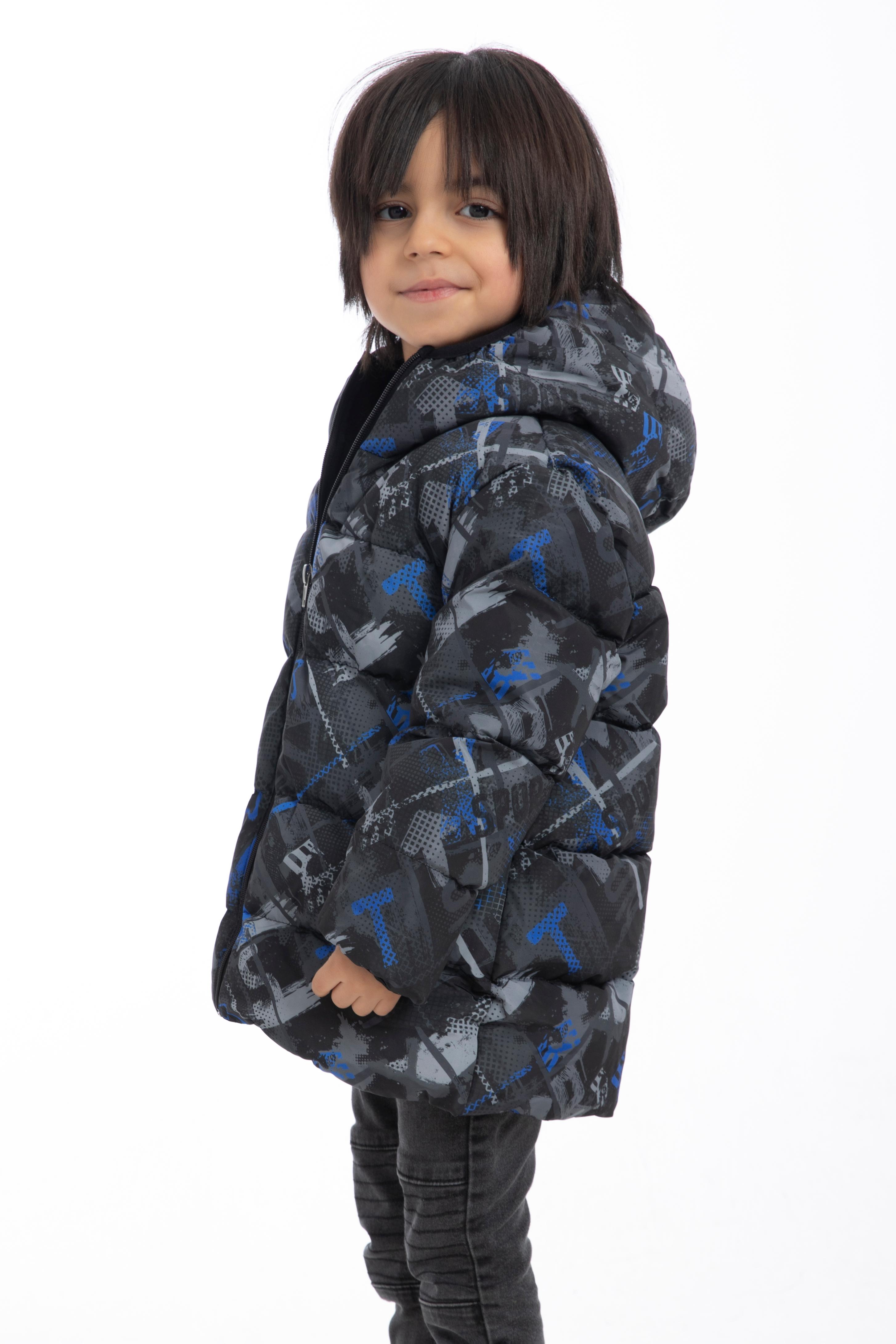 Kinder Winterjacke Schwarz Blau