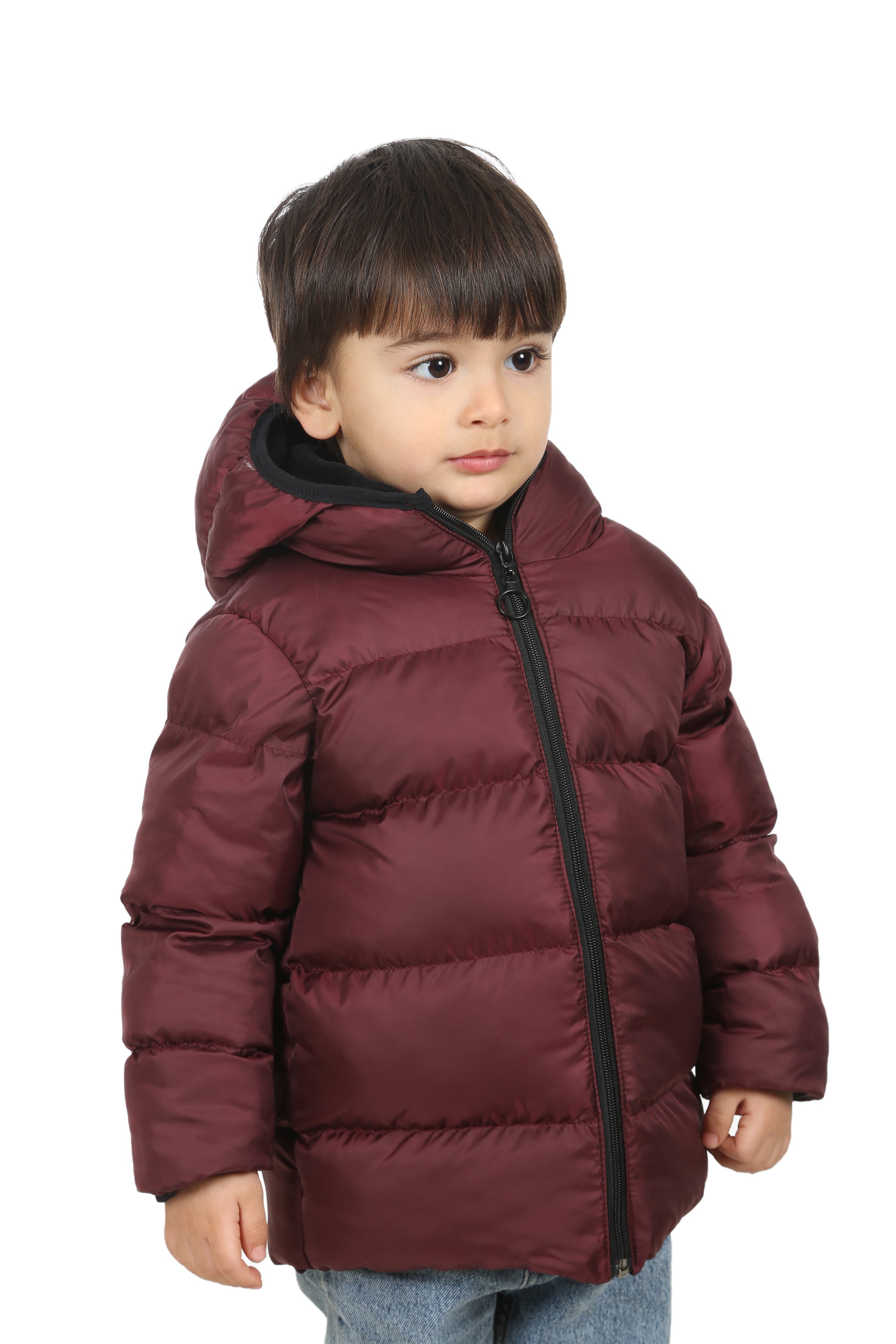 Kinder Winterjacke mit Kapuze - FS3 - Bordeauxrot