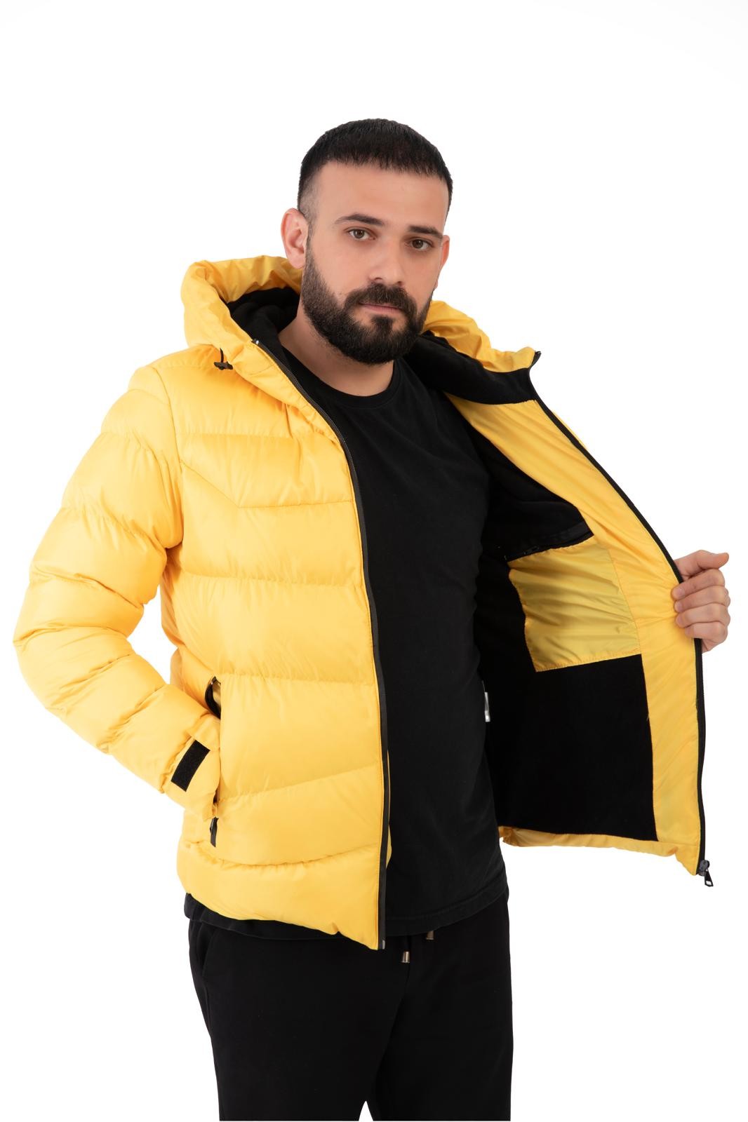 Herren Pufferjacke mit Kapuze - FM500 - Gelb