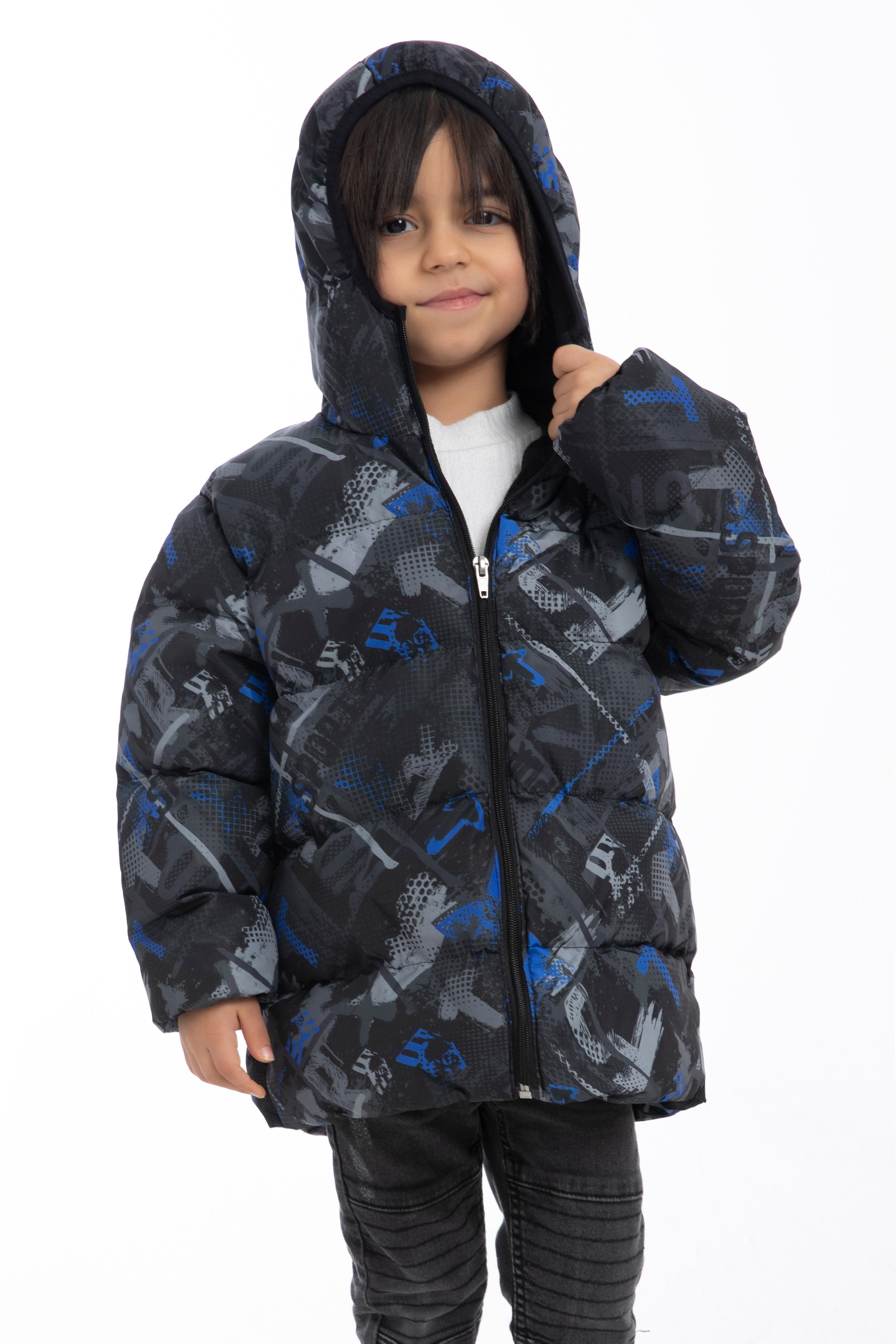 Kinder Winterjacke Schwarz Blau