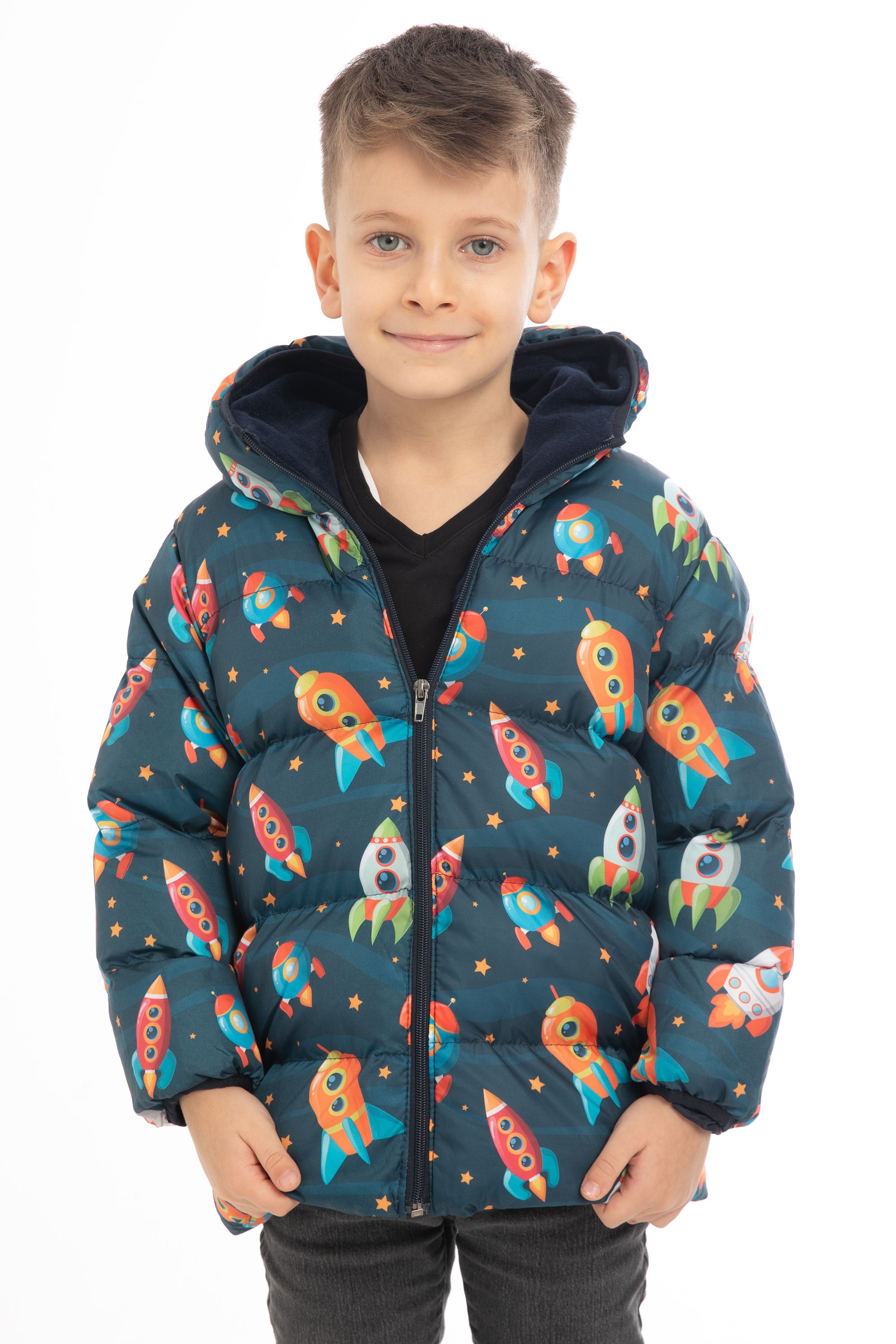 Kinder Winterjacke mit Raketen