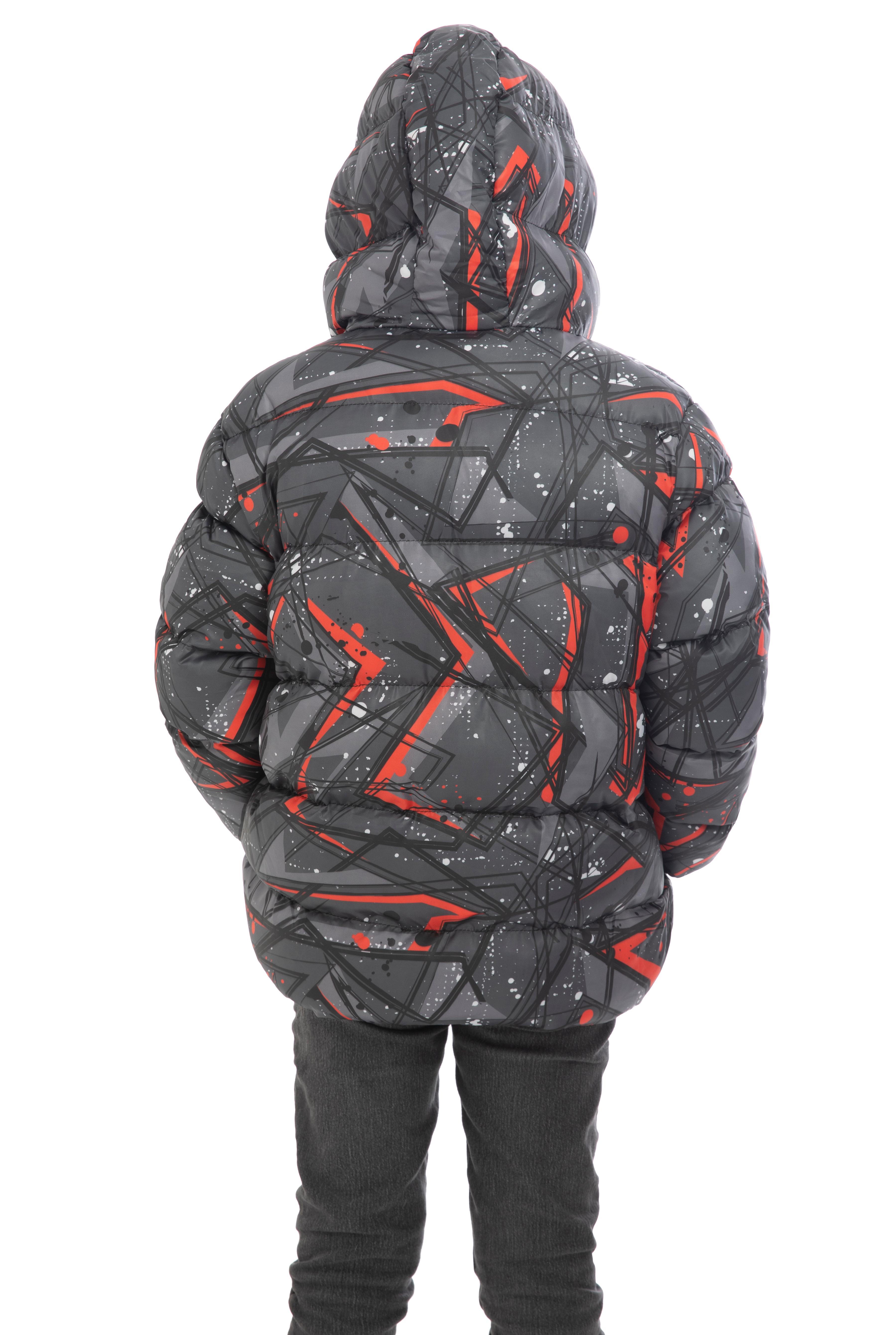 Kinder Winterjacke Grau Rot