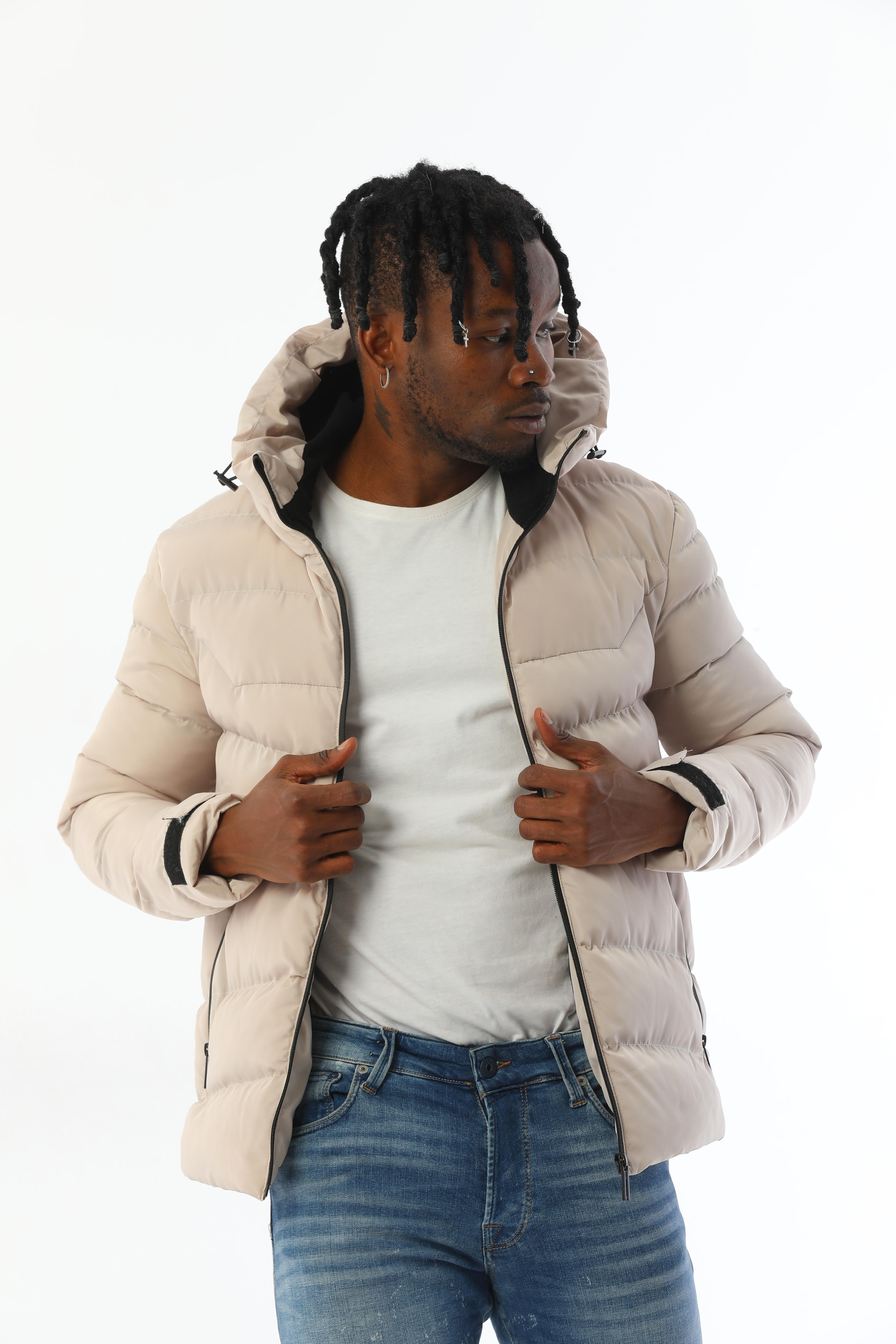 Herren Pufferjacke mit Kapuze - FM500 - Beige