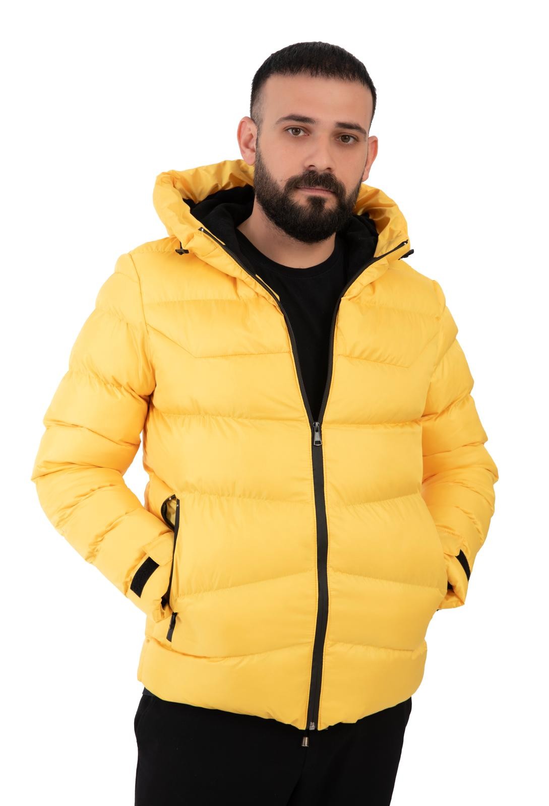 Herren Pufferjacke mit Kapuze - FM500 - Gelb