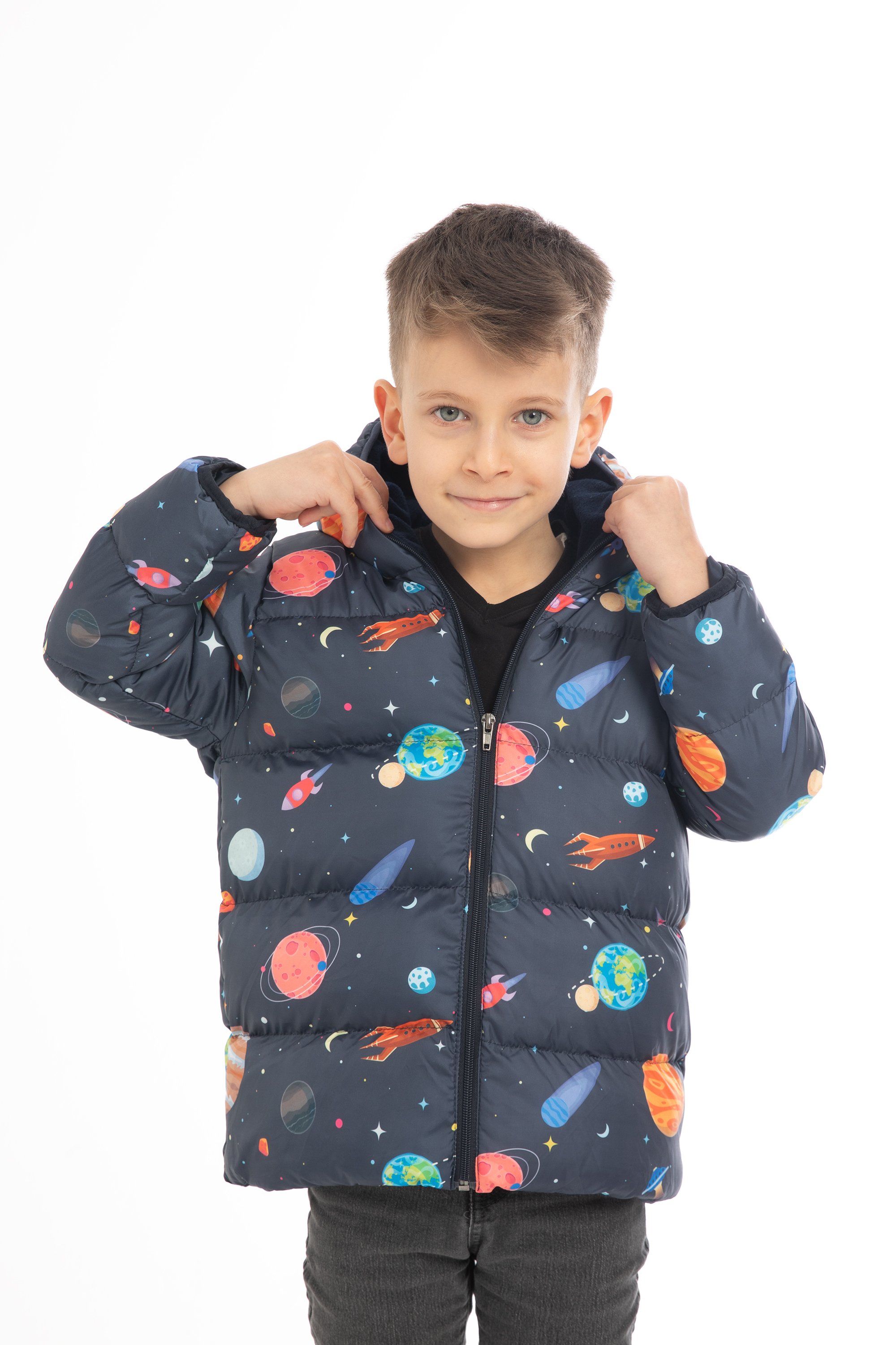 Kinder Winterjacke mit Planeten