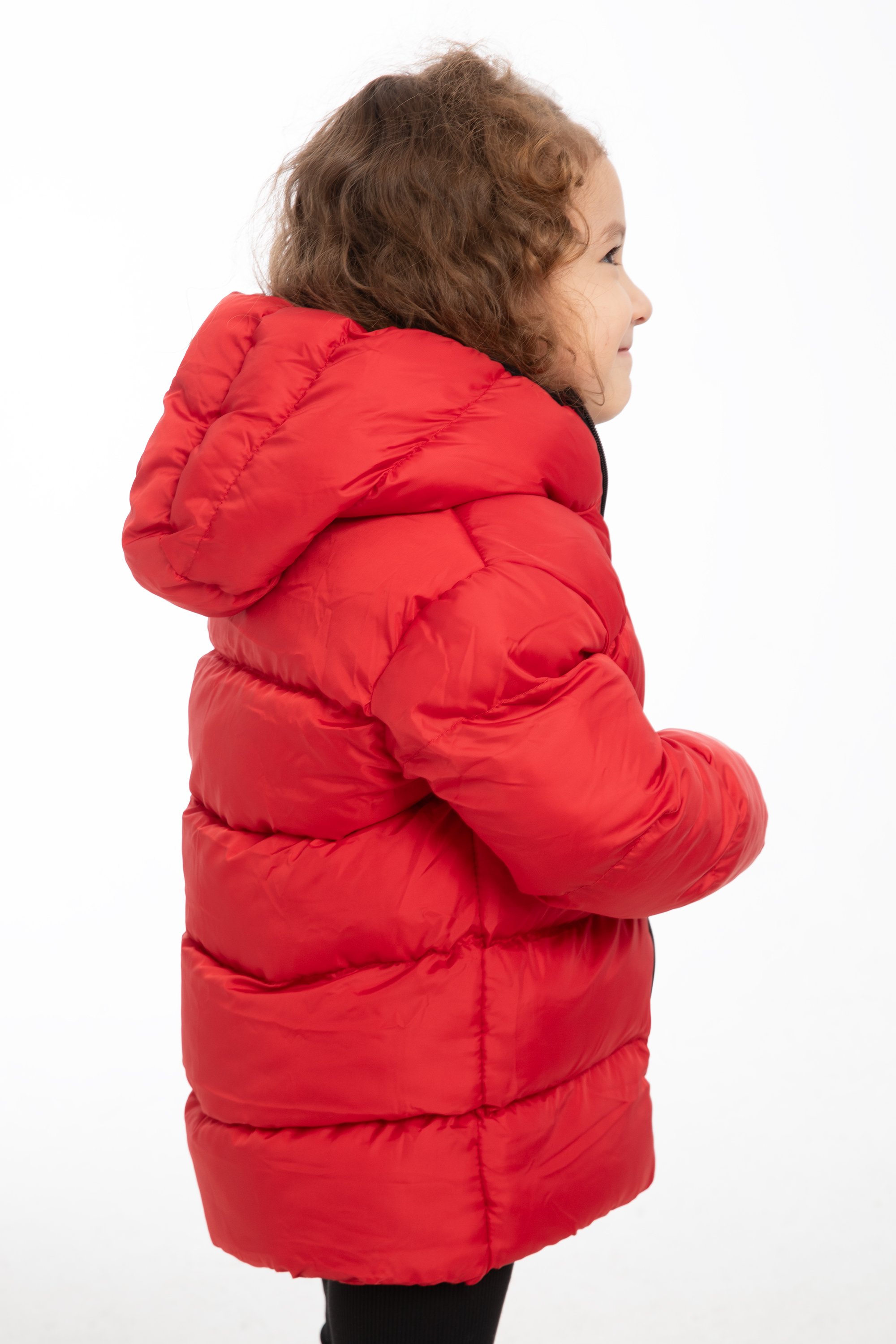 Mädchen Winterjacke mit Kapuze FS3 - Rot