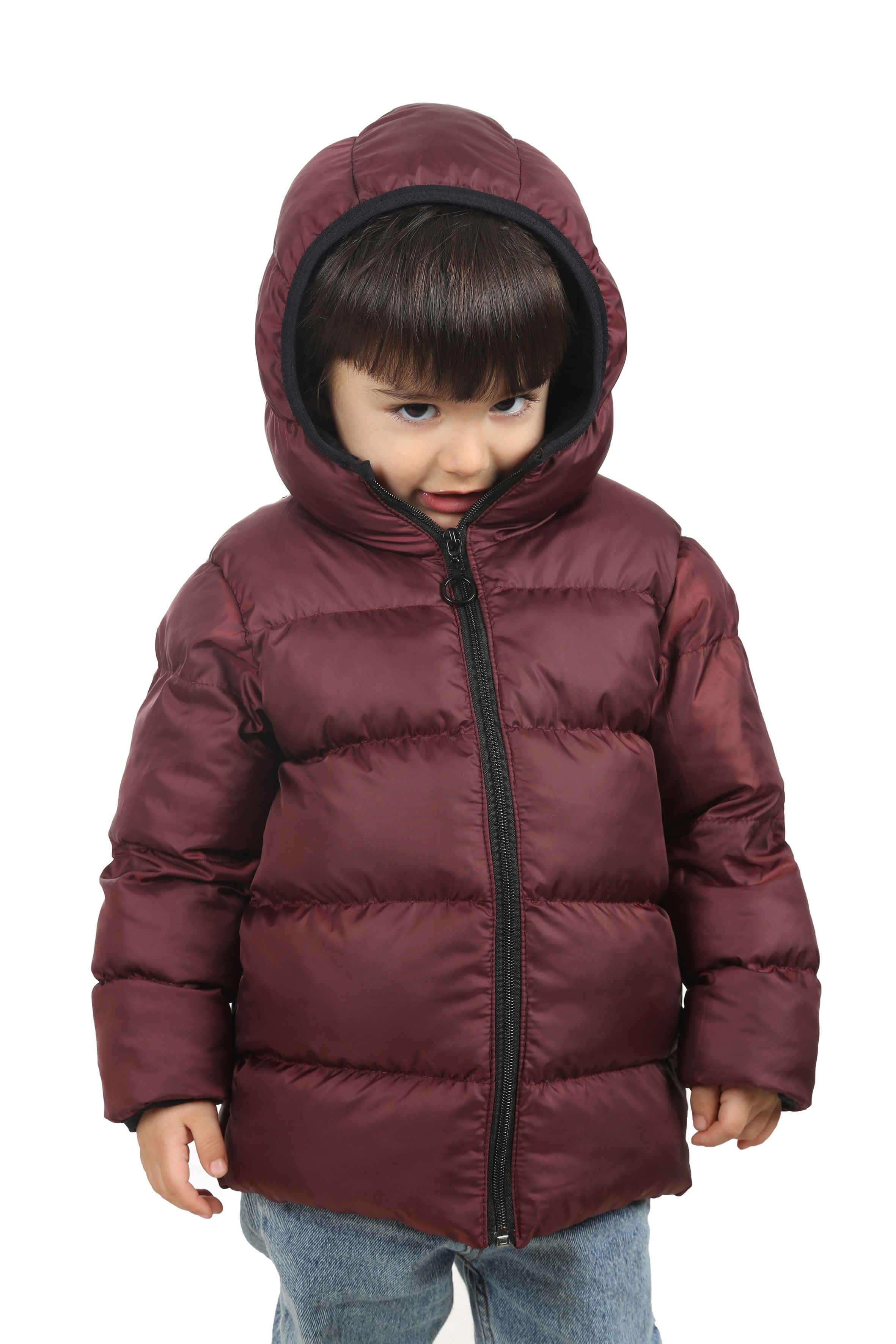 Kinder Winterjacke mit Kapuze - FS3 - Bordeauxrot