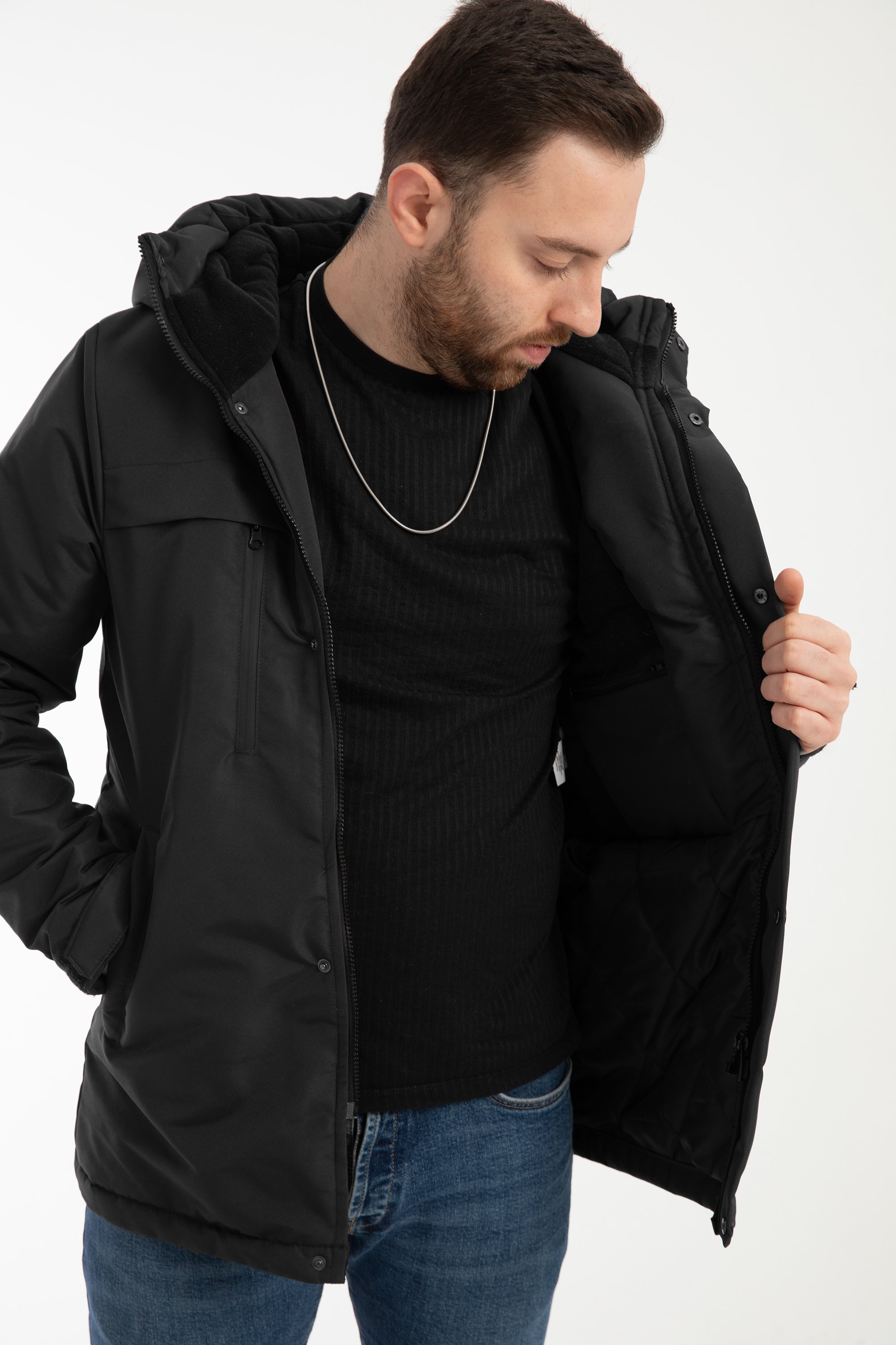 Herren Parka - FMP105  - Schwarz