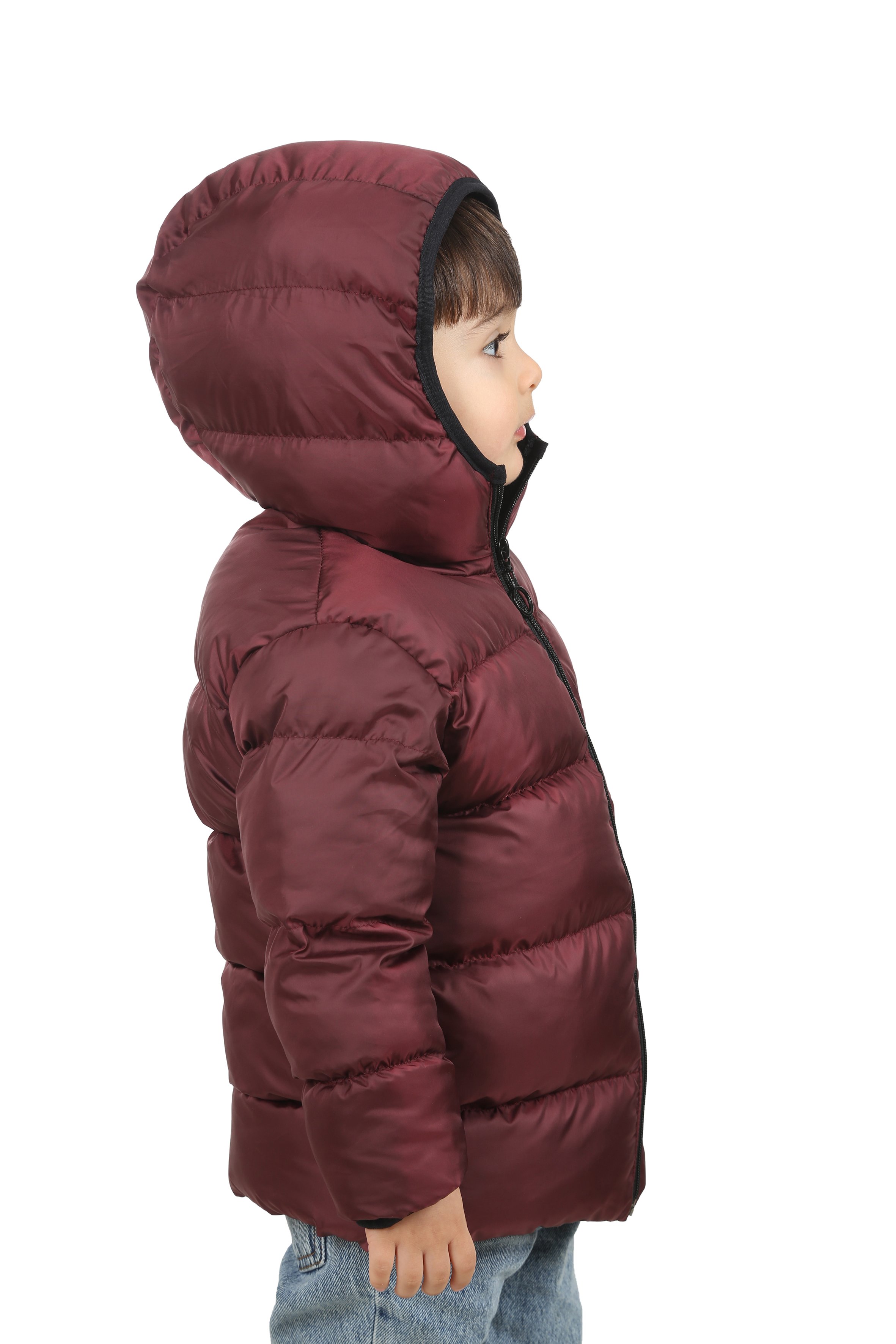 Kinder Winterjacke mit Kapuze - FS3 - Bordeauxrot